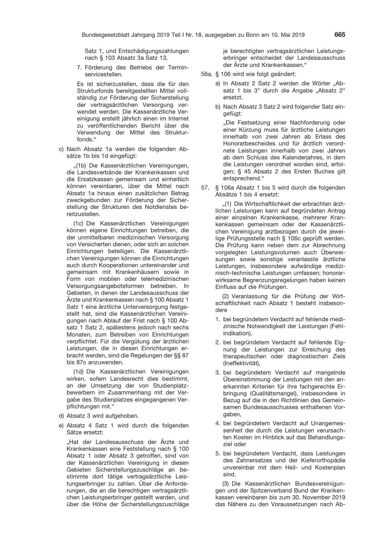 BGBl. 2019, Seite 665 — Originalseite als Abbildung
