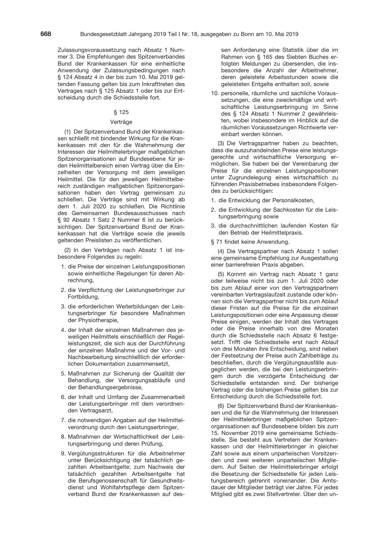 BGBl. 2019, Seite 668 — Originalseite als Abbildung