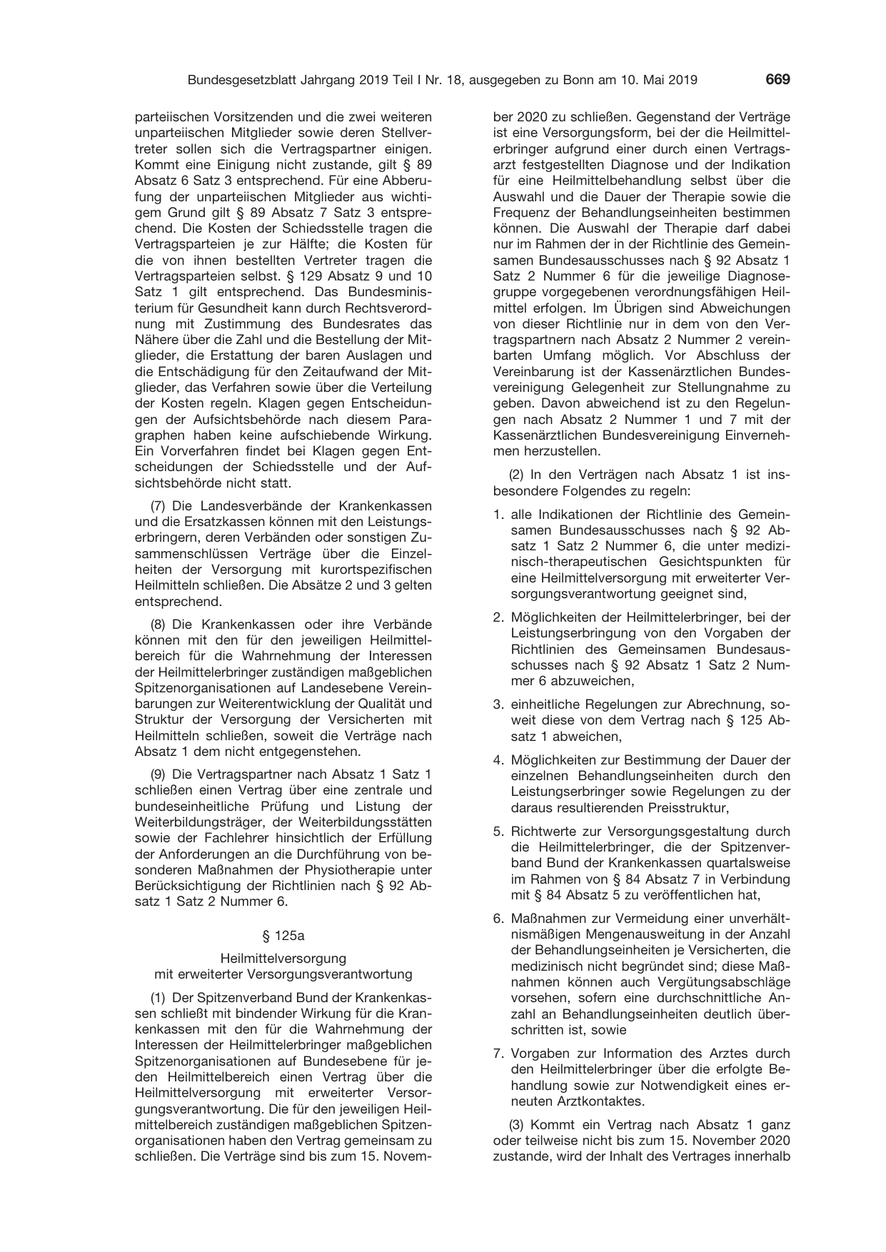 BGBl. 2019, Seite 669 — Originalseite als Abbildung