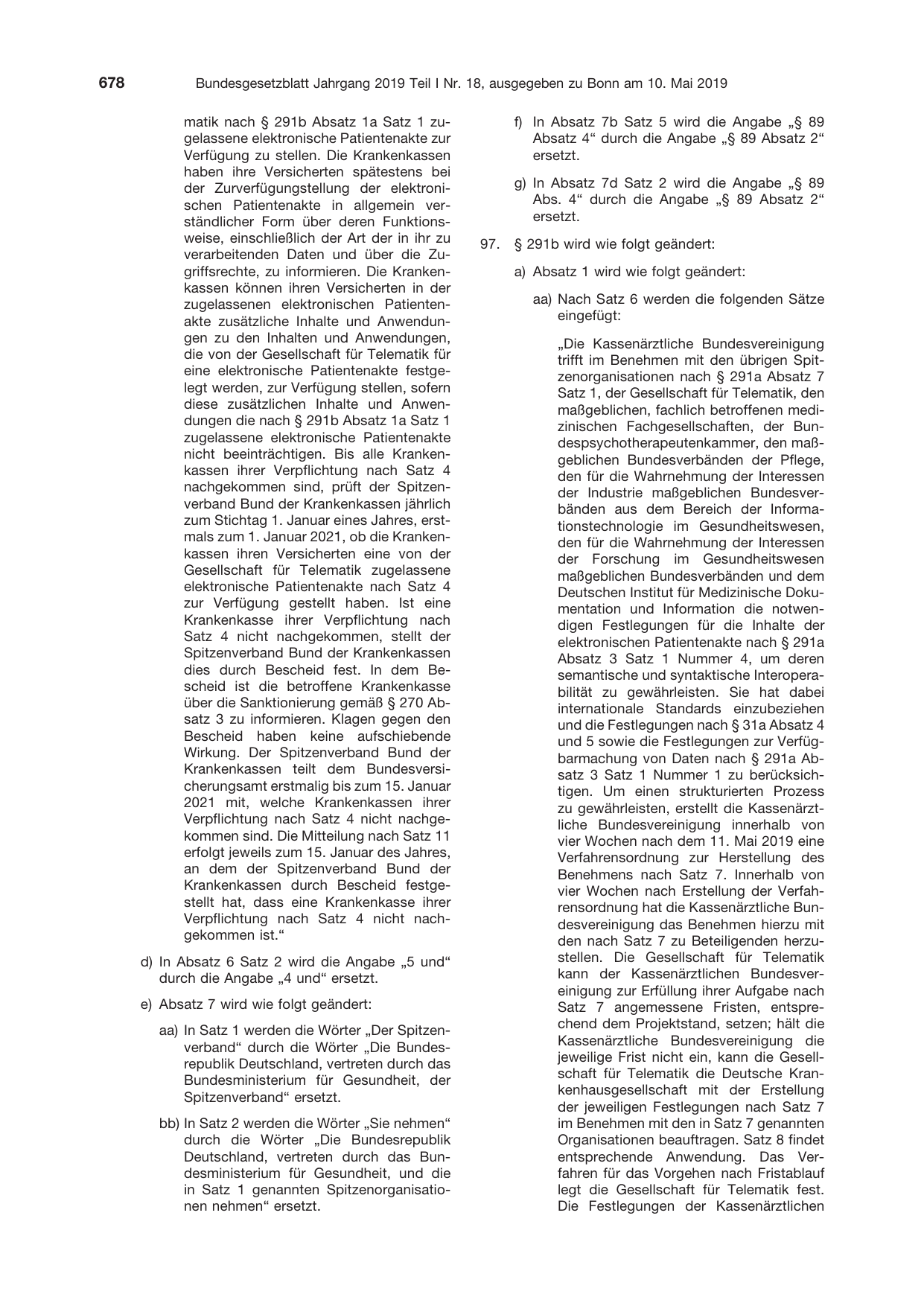 BGBl. 2019, Seite 678 — Originalseite als Abbildung