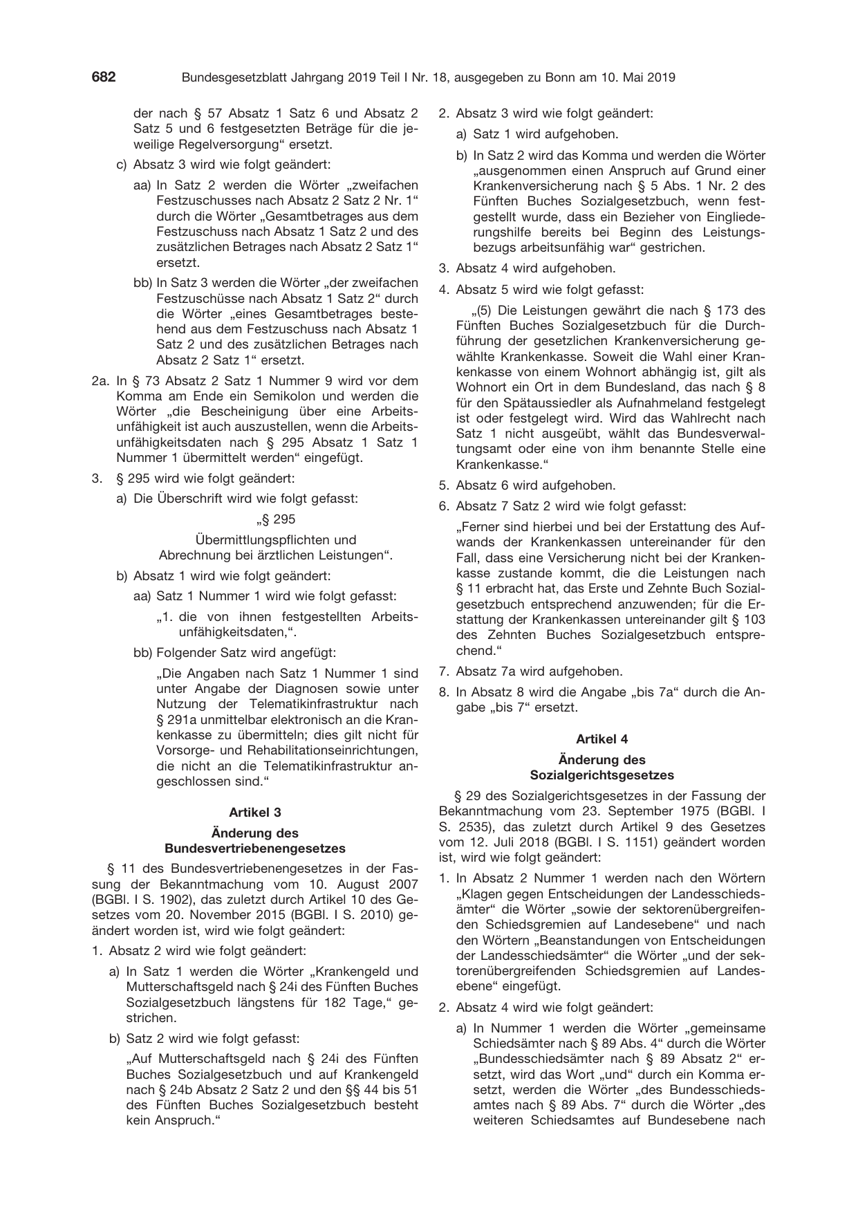 BGBl. 2019, Seite 682 — Originalseite als Abbildung