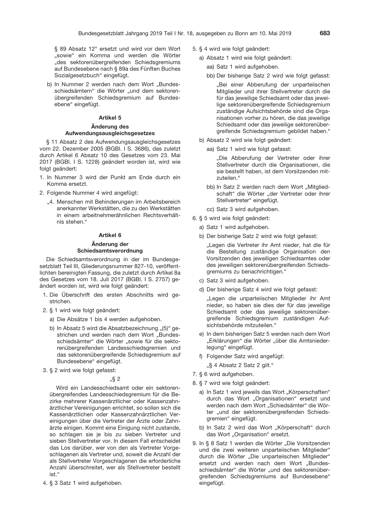 BGBl. 2019, Seite 683 — Originalseite als Abbildung
