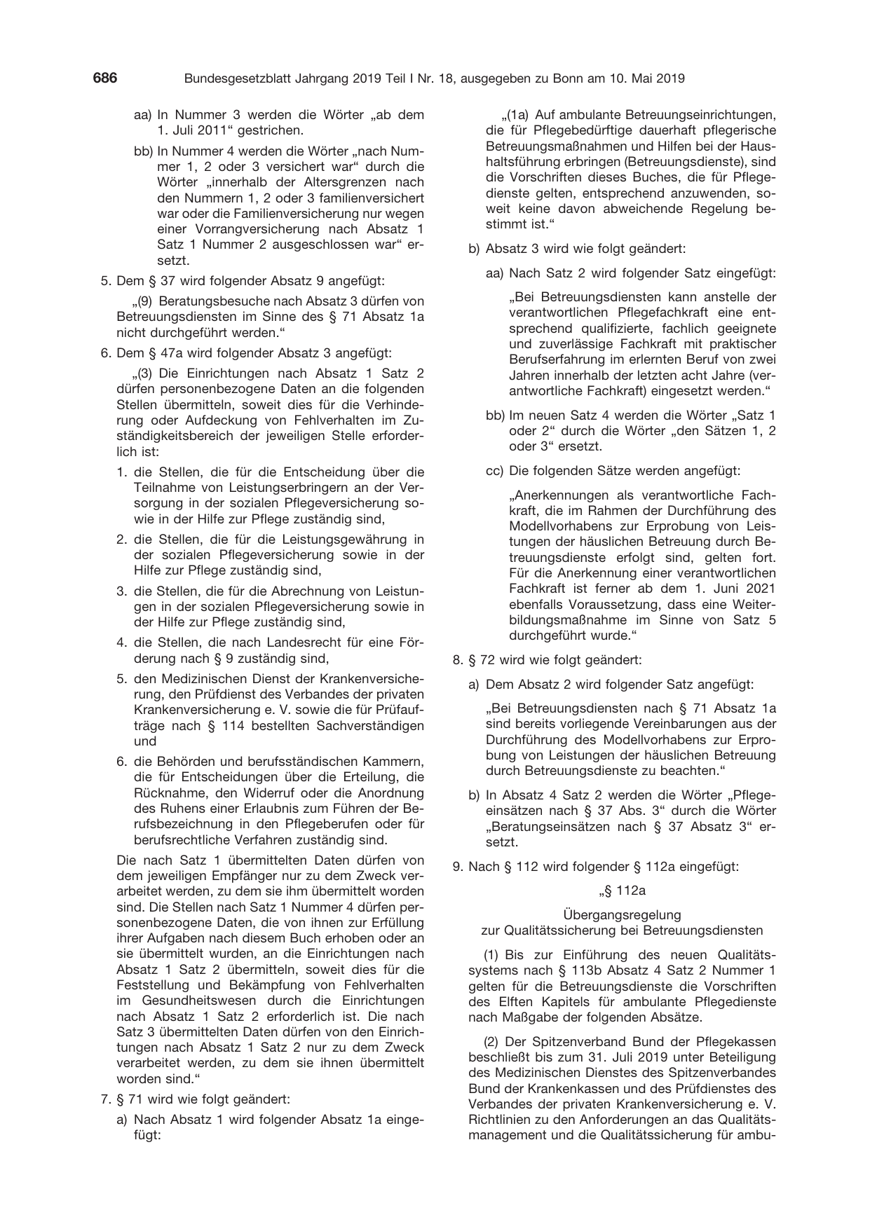 BGBl. 2019, Seite 686 — Originalseite als Abbildung