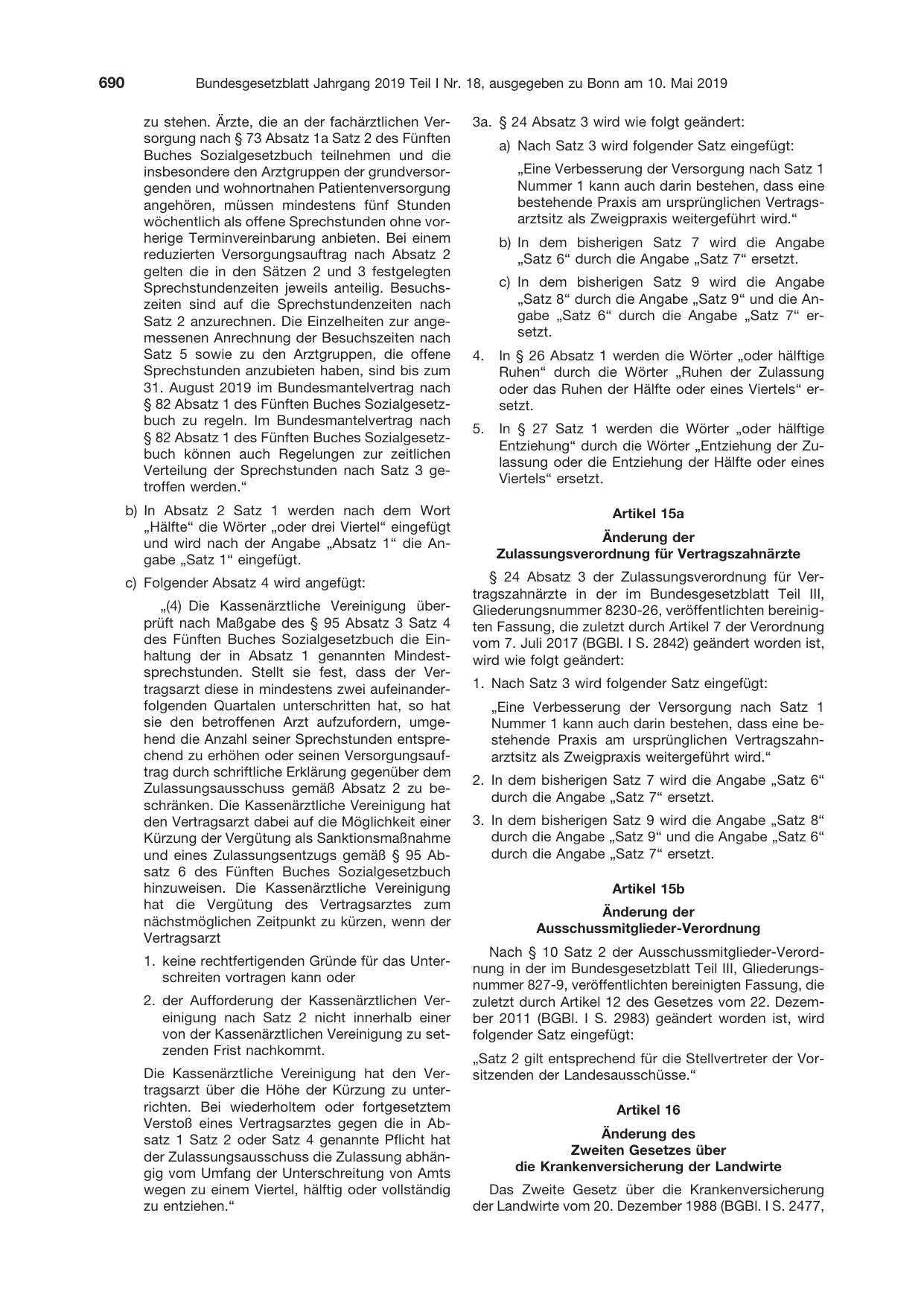 BGBl. 2019, Seite 690 — Originalseite als Abbildung