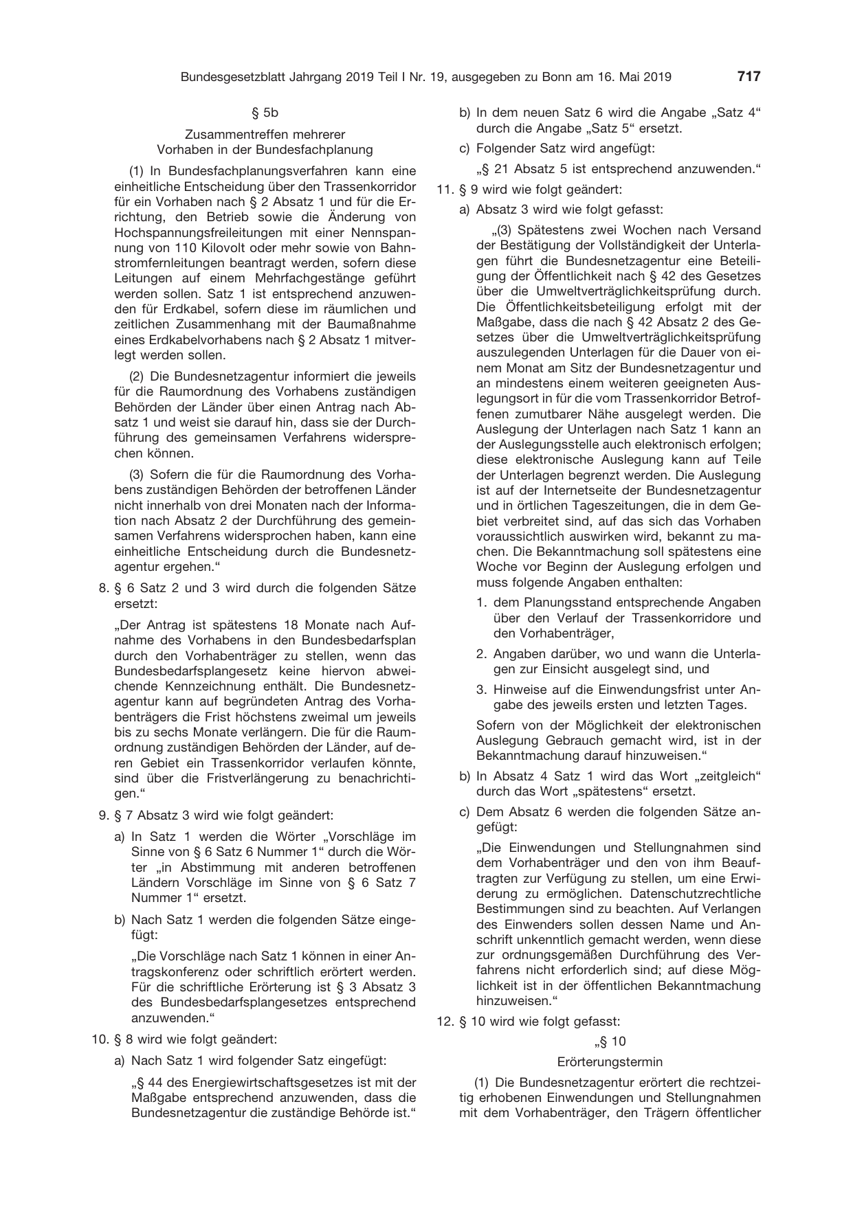 BGBl. 2019, Seite 717 — Originalseite als Abbildung