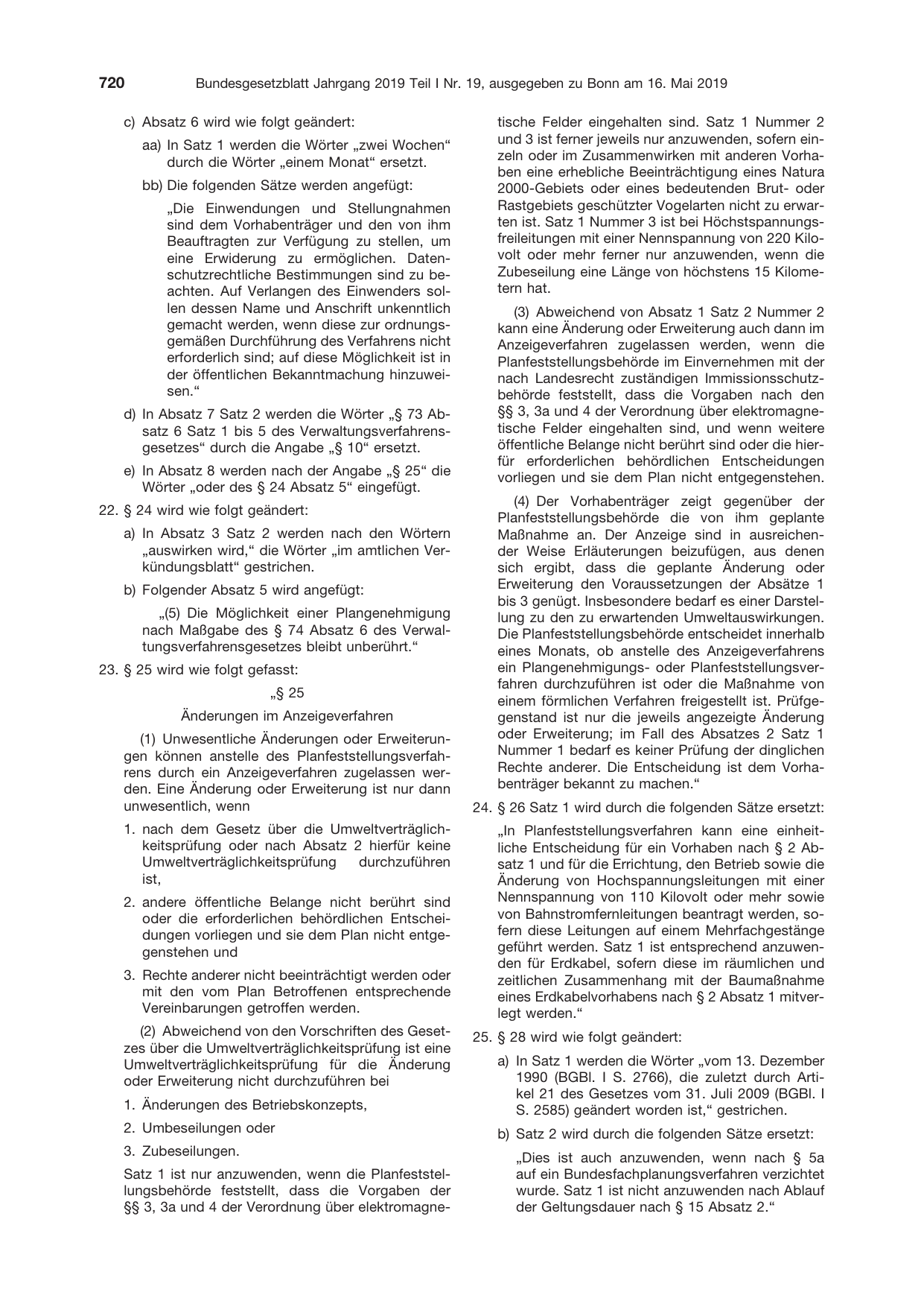 BGBl. 2019, Seite 720 — Originalseite als Abbildung