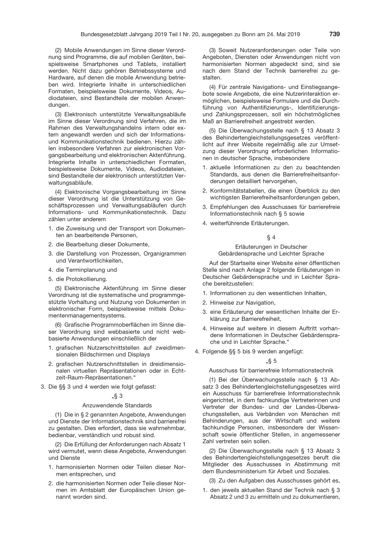 BGBl. 2019, Seite 739 — Originalseite als Abbildung