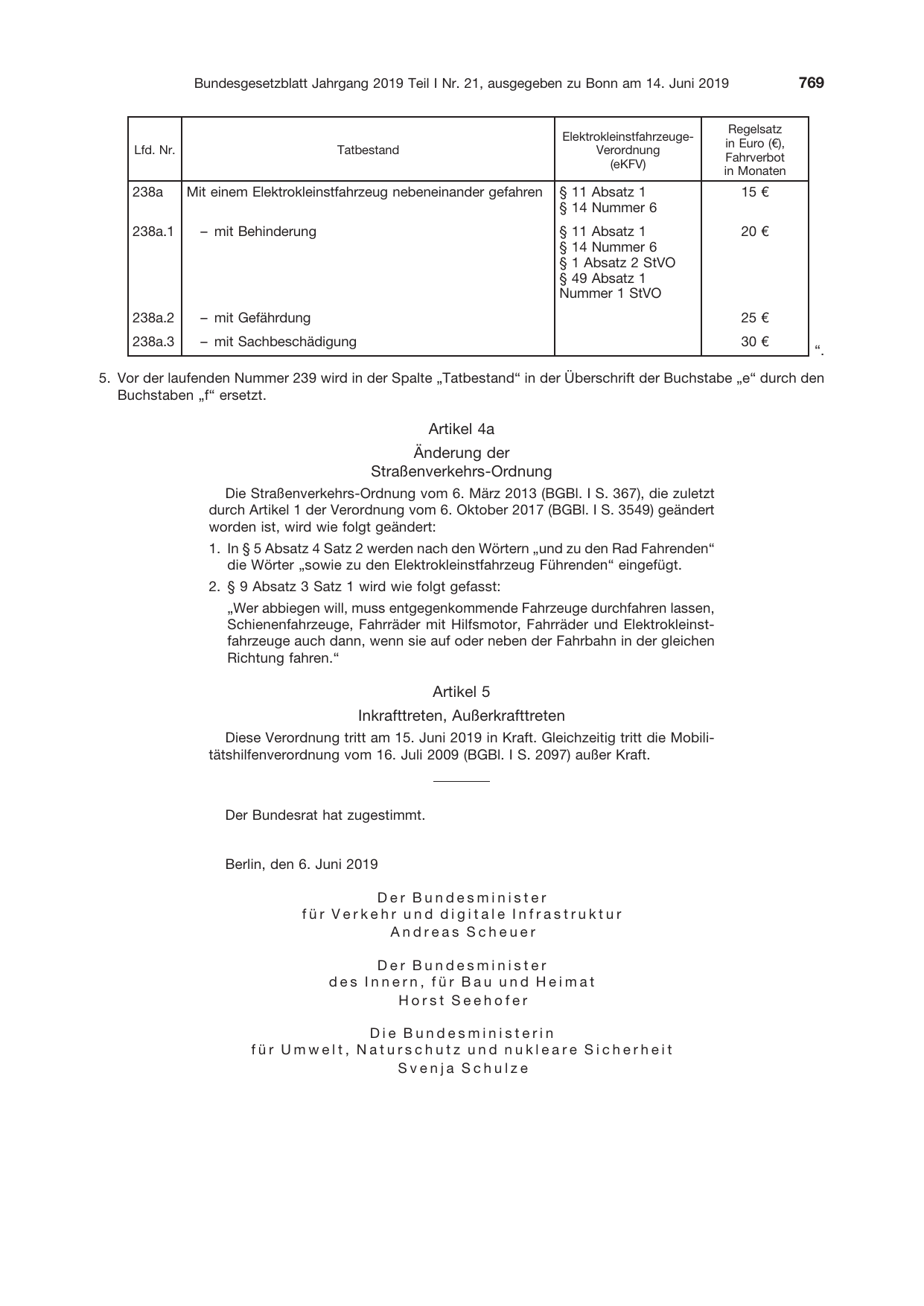 BGBl. 2019, Seite 769 — Originalseite als Abbildung
