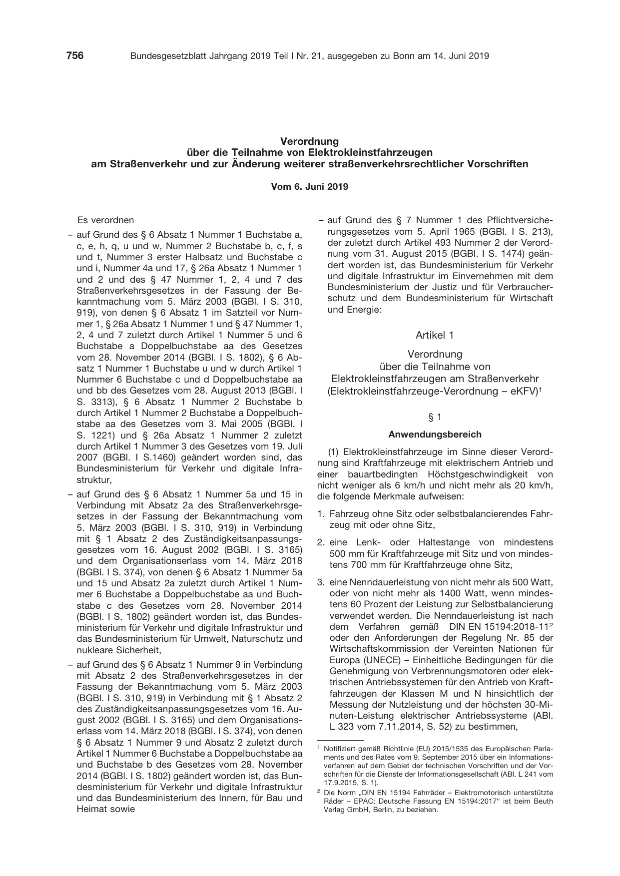 BGBl. 2019, Seite 756 — Originalseite als Abbildung