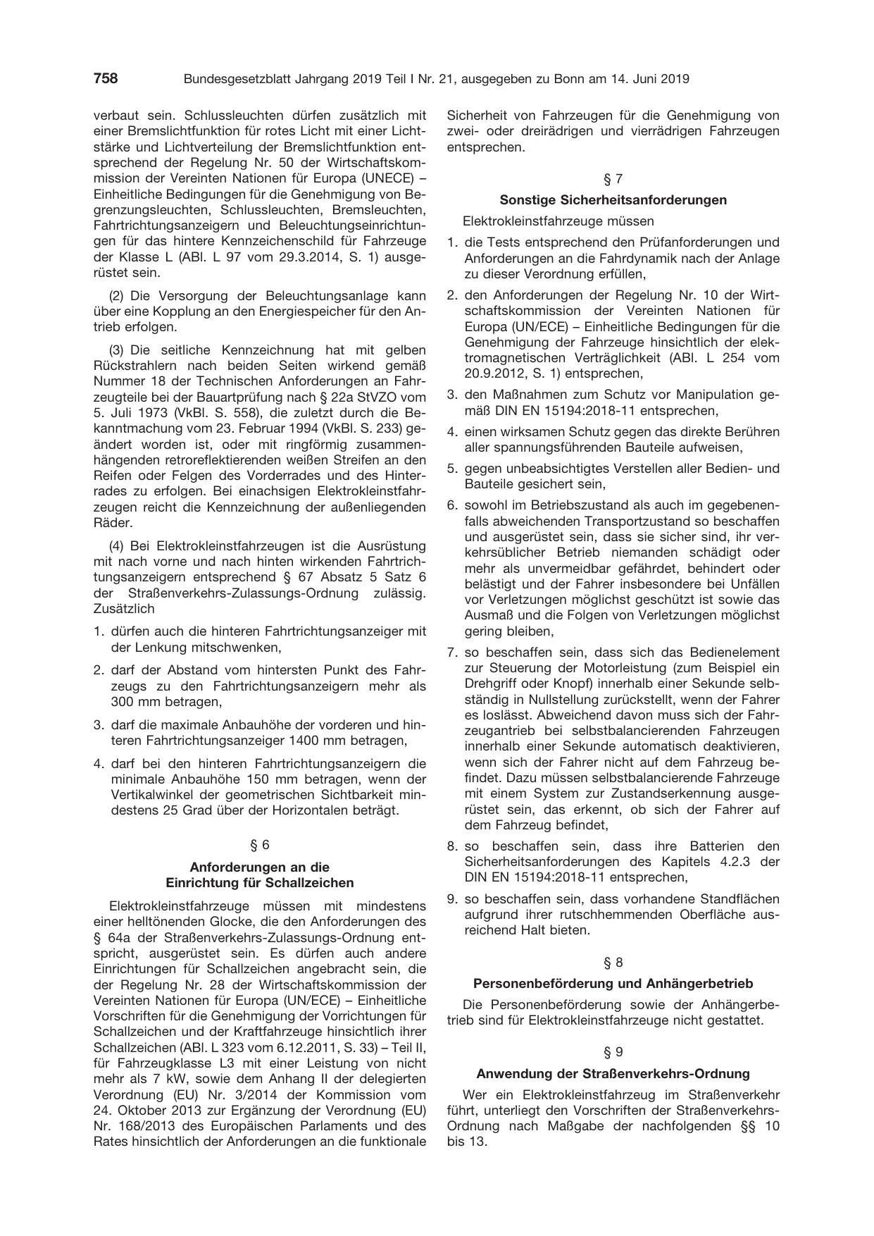 BGBl. 2019, Seite 758 — Originalseite als Abbildung