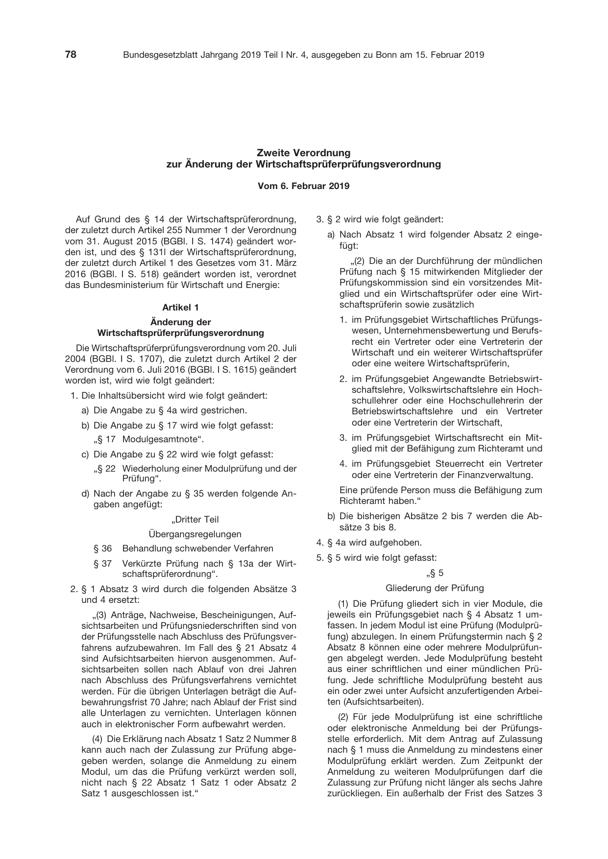BGBl. 2019, Seite 78 — Originalseite als Abbildung