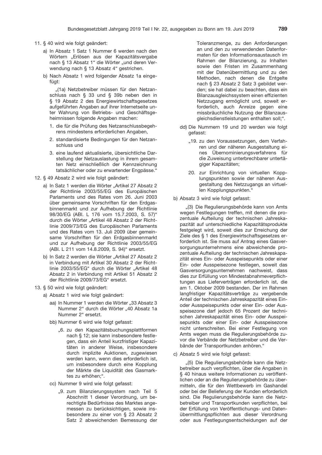 BGBl. 2019, Seite 789 — Originalseite als Abbildung