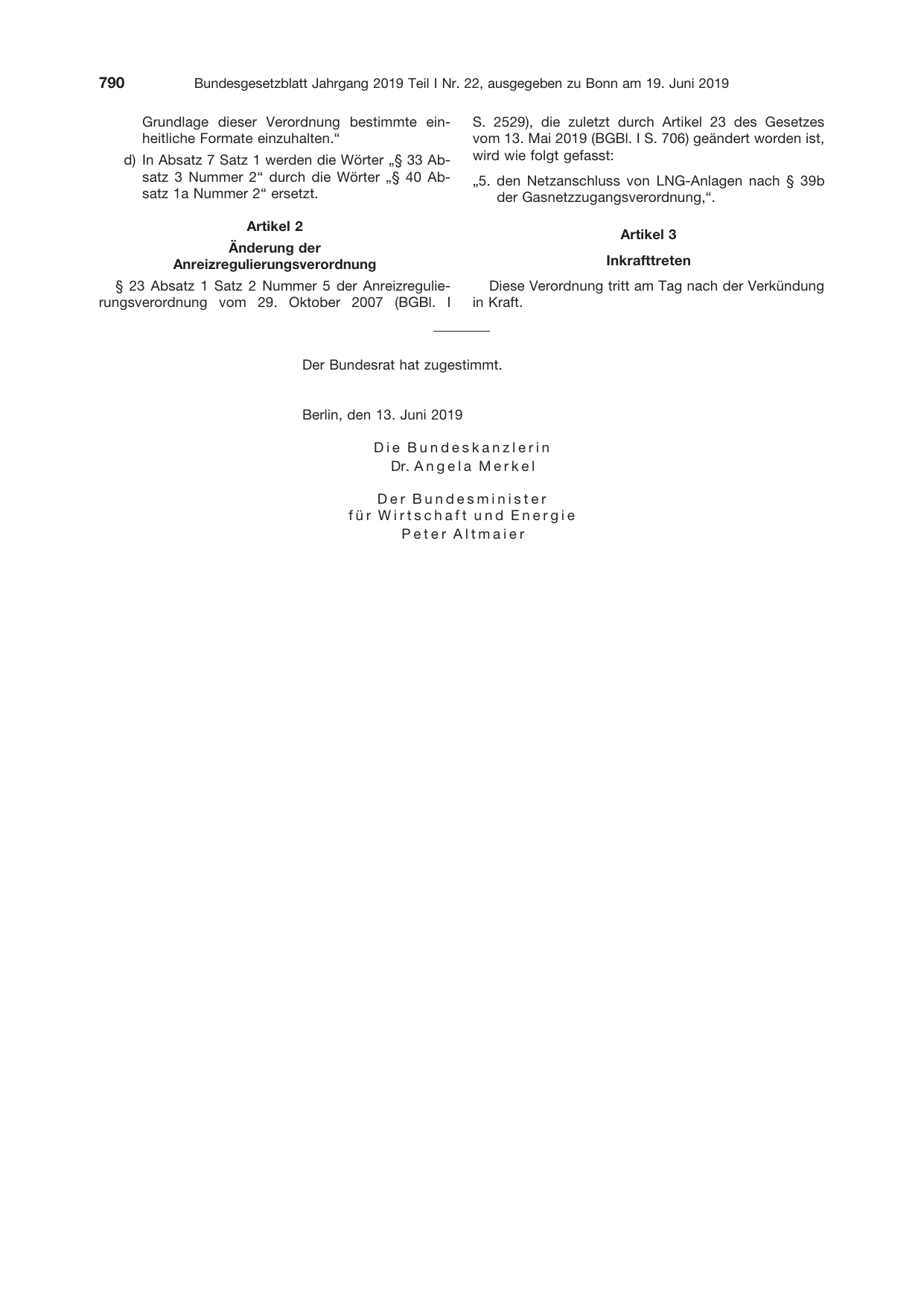 BGBl. 2019, Seite 790 — Originalseite als Abbildung