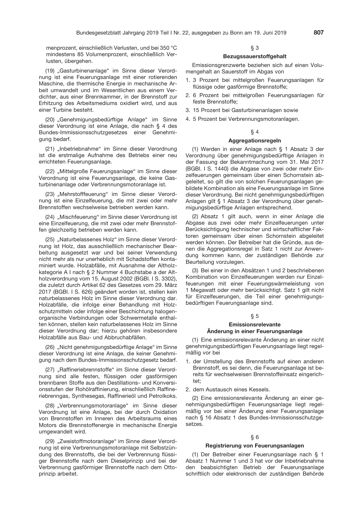 BGBl. 2019, Seite 807 — Originalseite als Abbildung