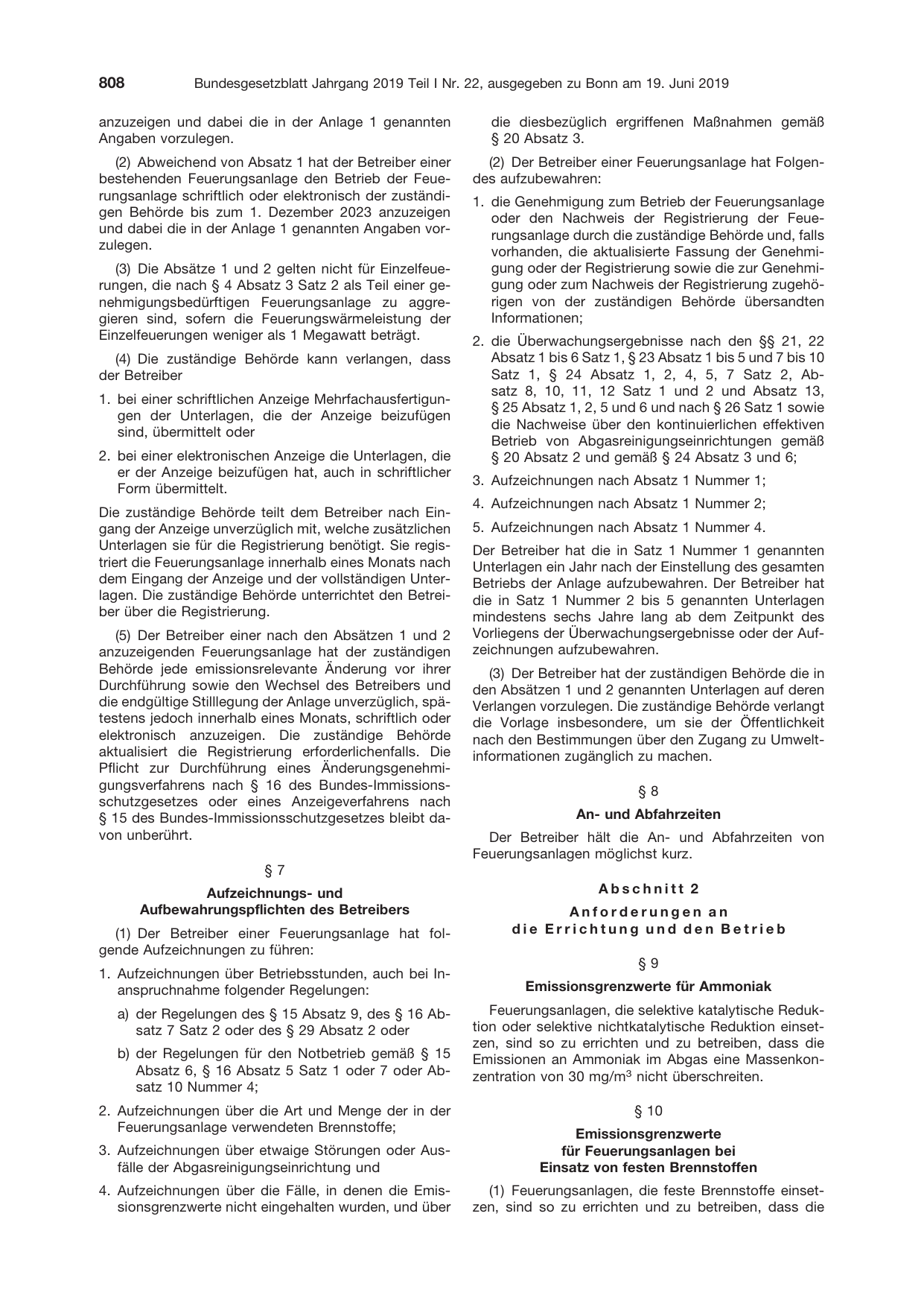 BGBl. 2019, Seite 808 — Originalseite als Abbildung