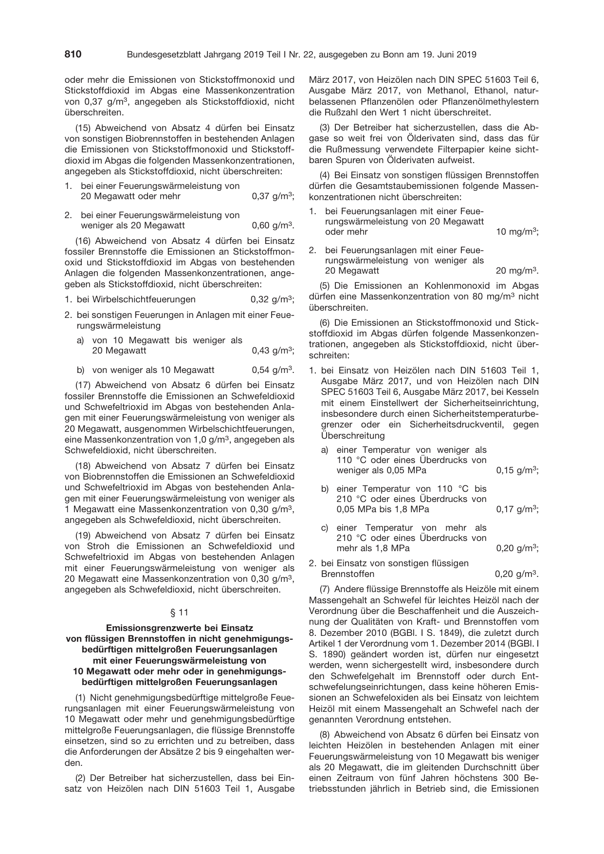 BGBl. 2019, Seite 810 — Originalseite als Abbildung