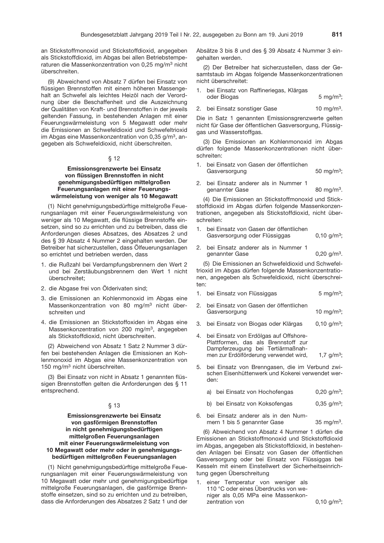 BGBl. 2019, Seite 811 — Originalseite als Abbildung