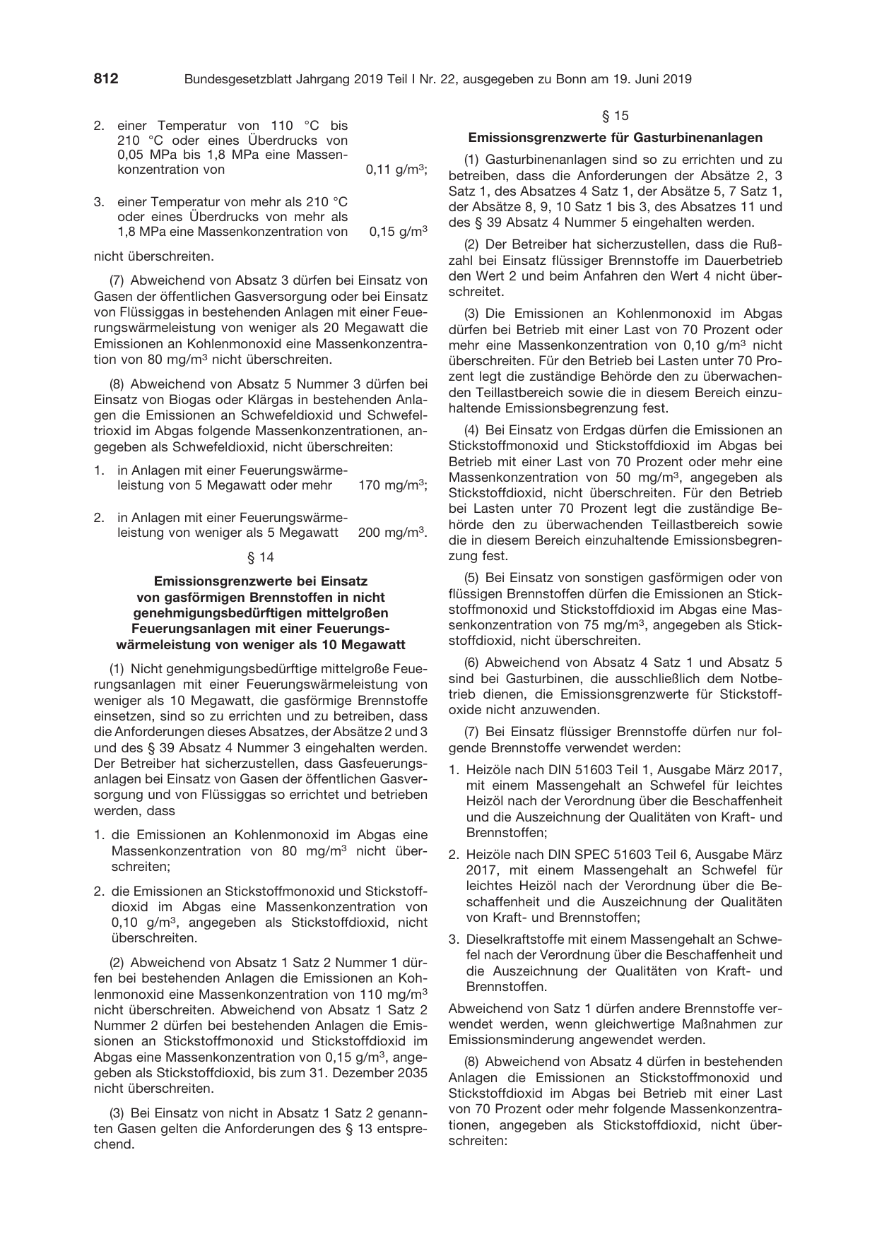 BGBl. 2019, Seite 812 — Originalseite als Abbildung
