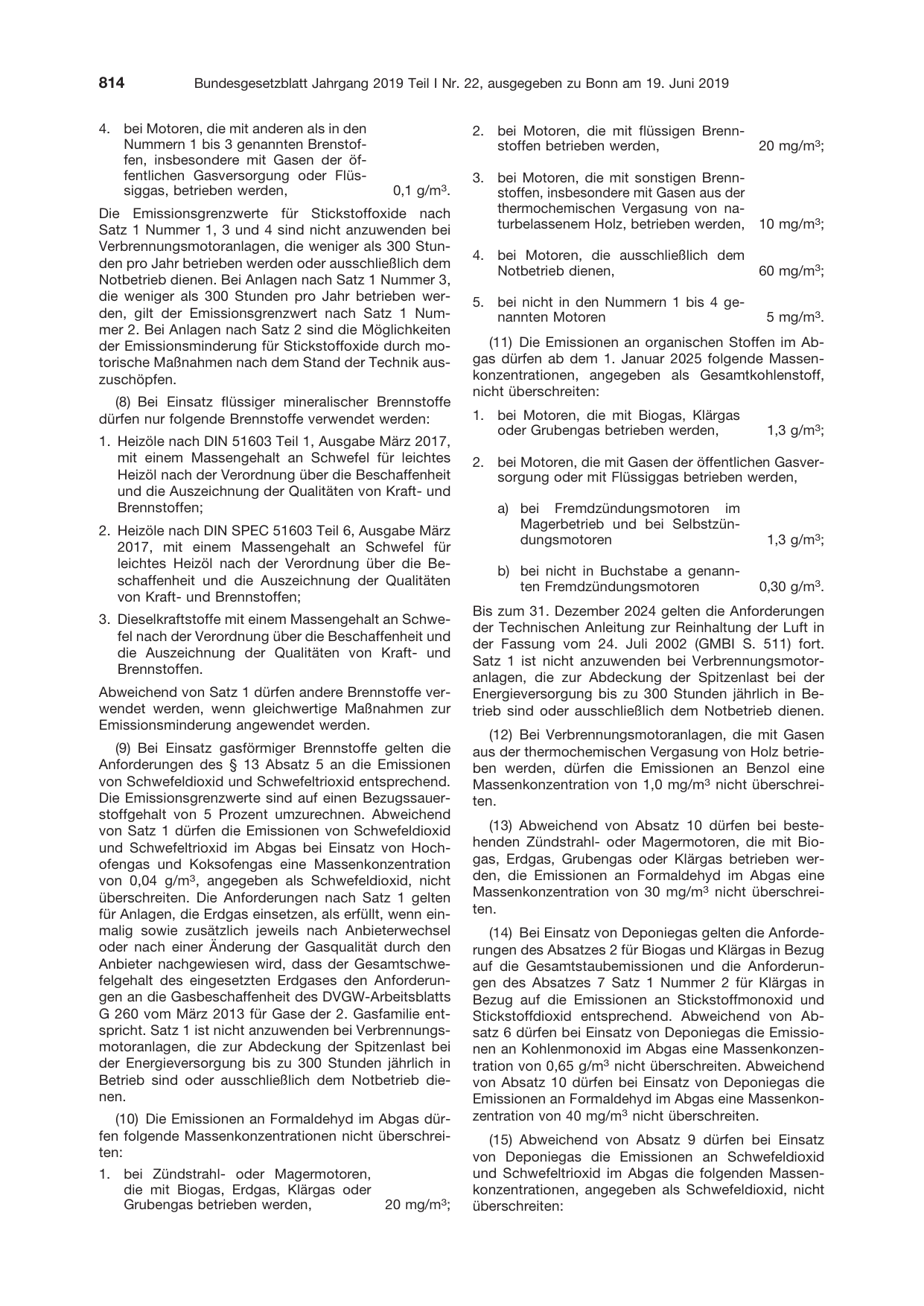 BGBl. 2019, Seite 814 — Originalseite als Abbildung