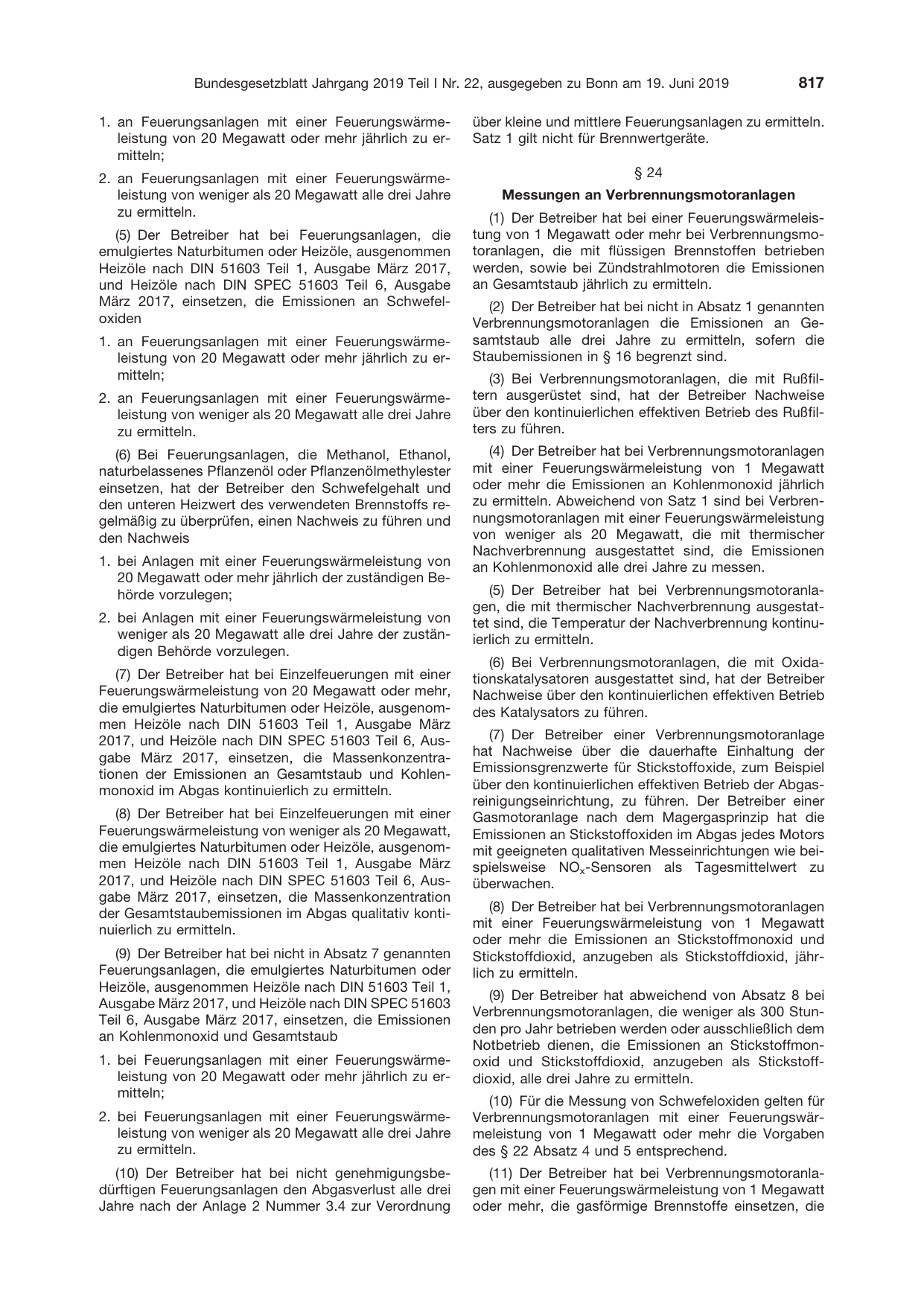 BGBl. 2019, Seite 817 — Originalseite als Abbildung
