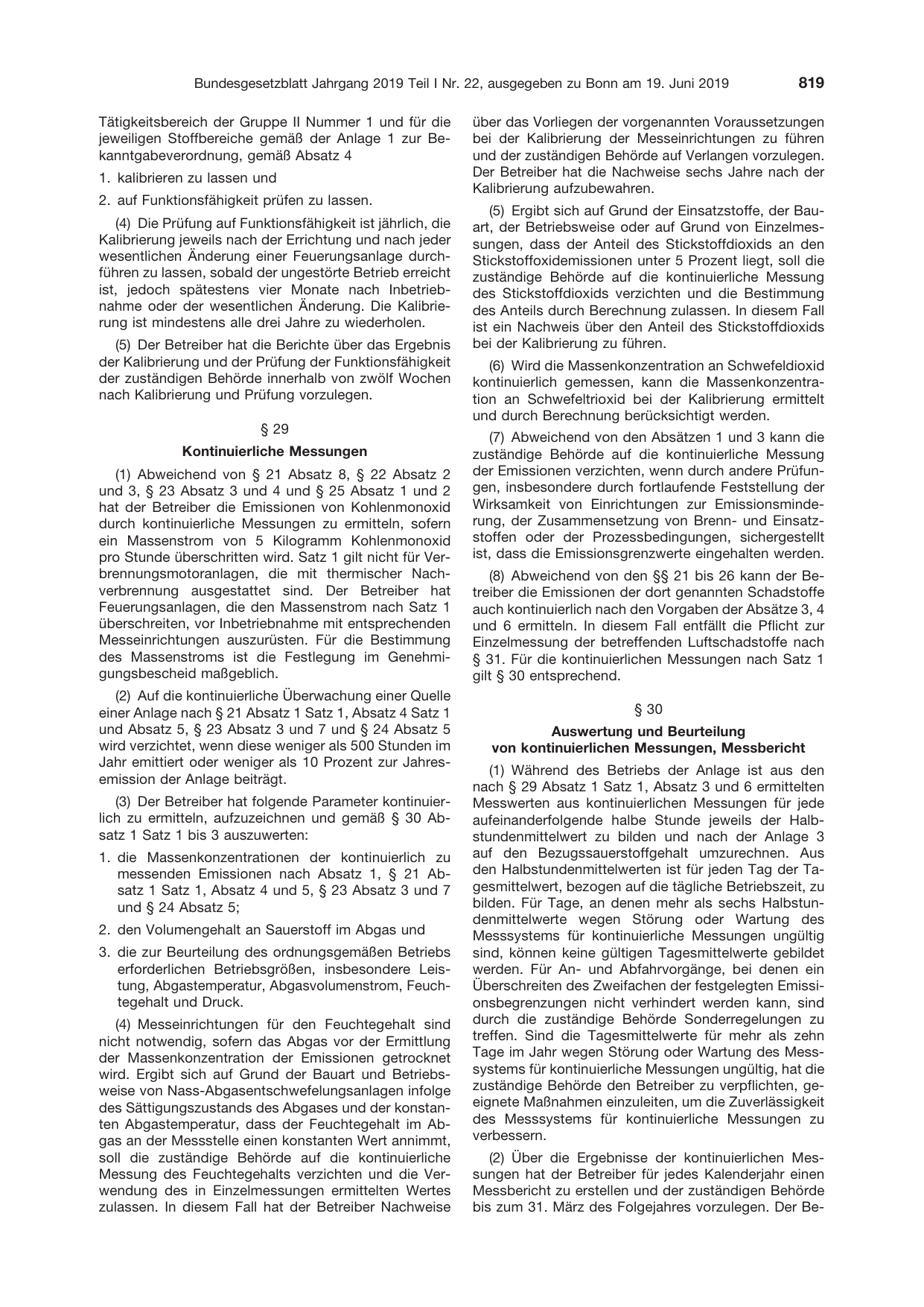 BGBl. 2019, Seite 819 — Originalseite als Abbildung