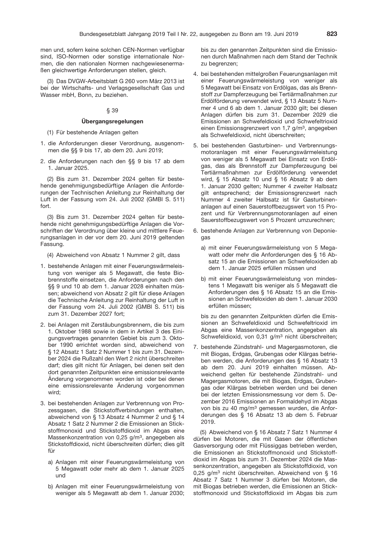 BGBl. 2019, Seite 823 — Originalseite als Abbildung