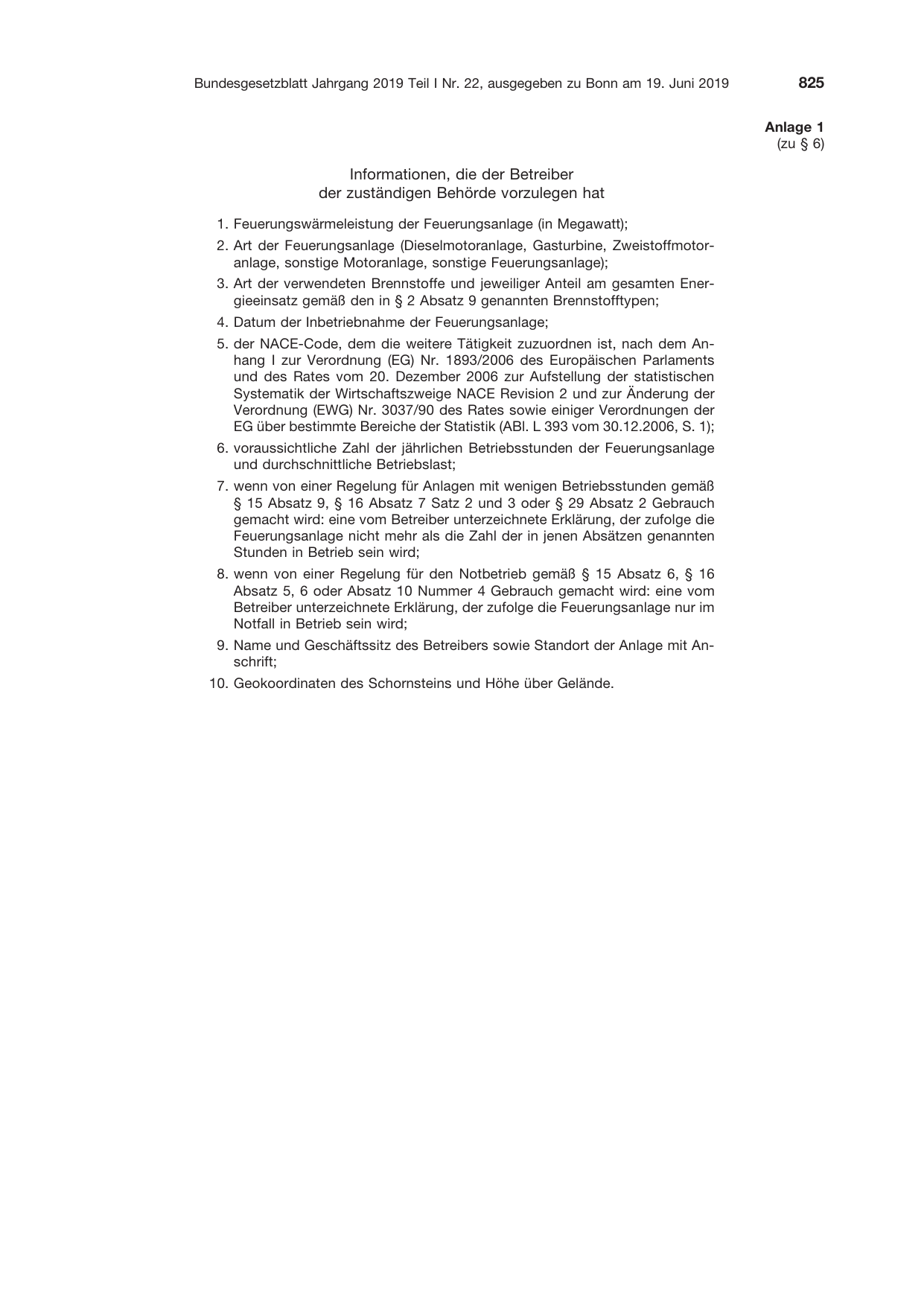 BGBl. 2019, Seite 825 — Originalseite als Abbildung