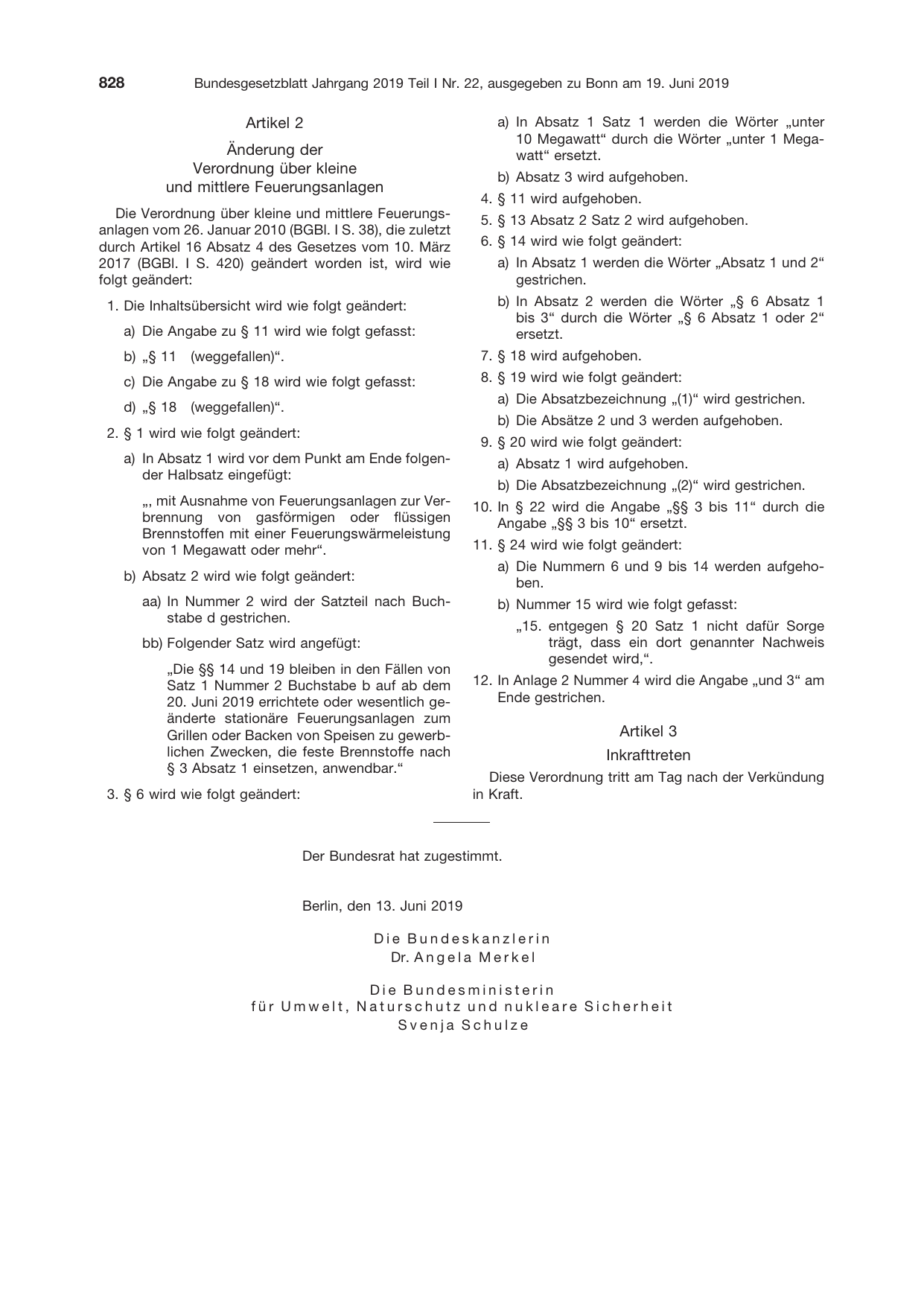 BGBl. 2019, Seite 828 — Originalseite als Abbildung