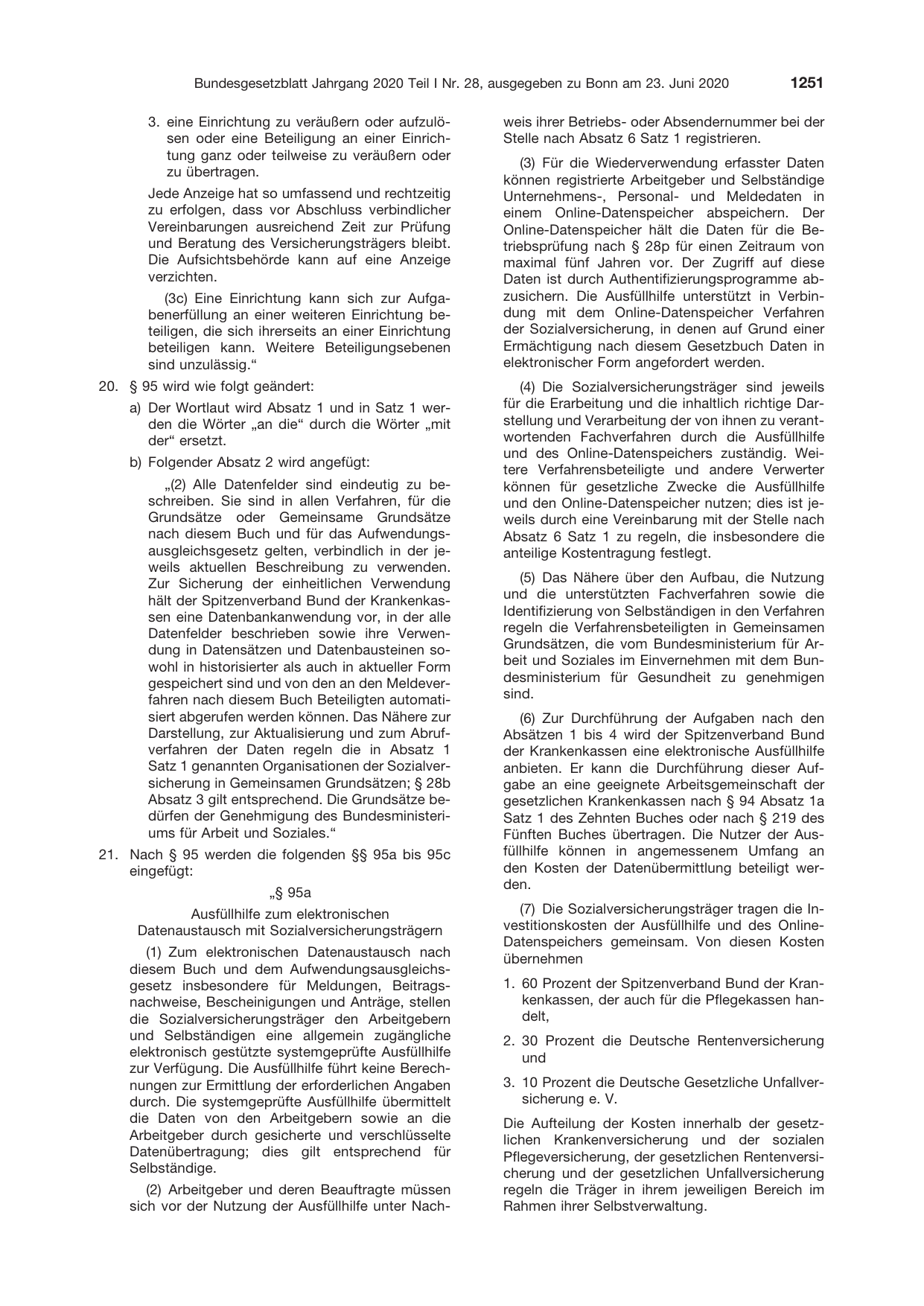 BGBl. 2020, Seite 1251 — Originalseite als Abbildung