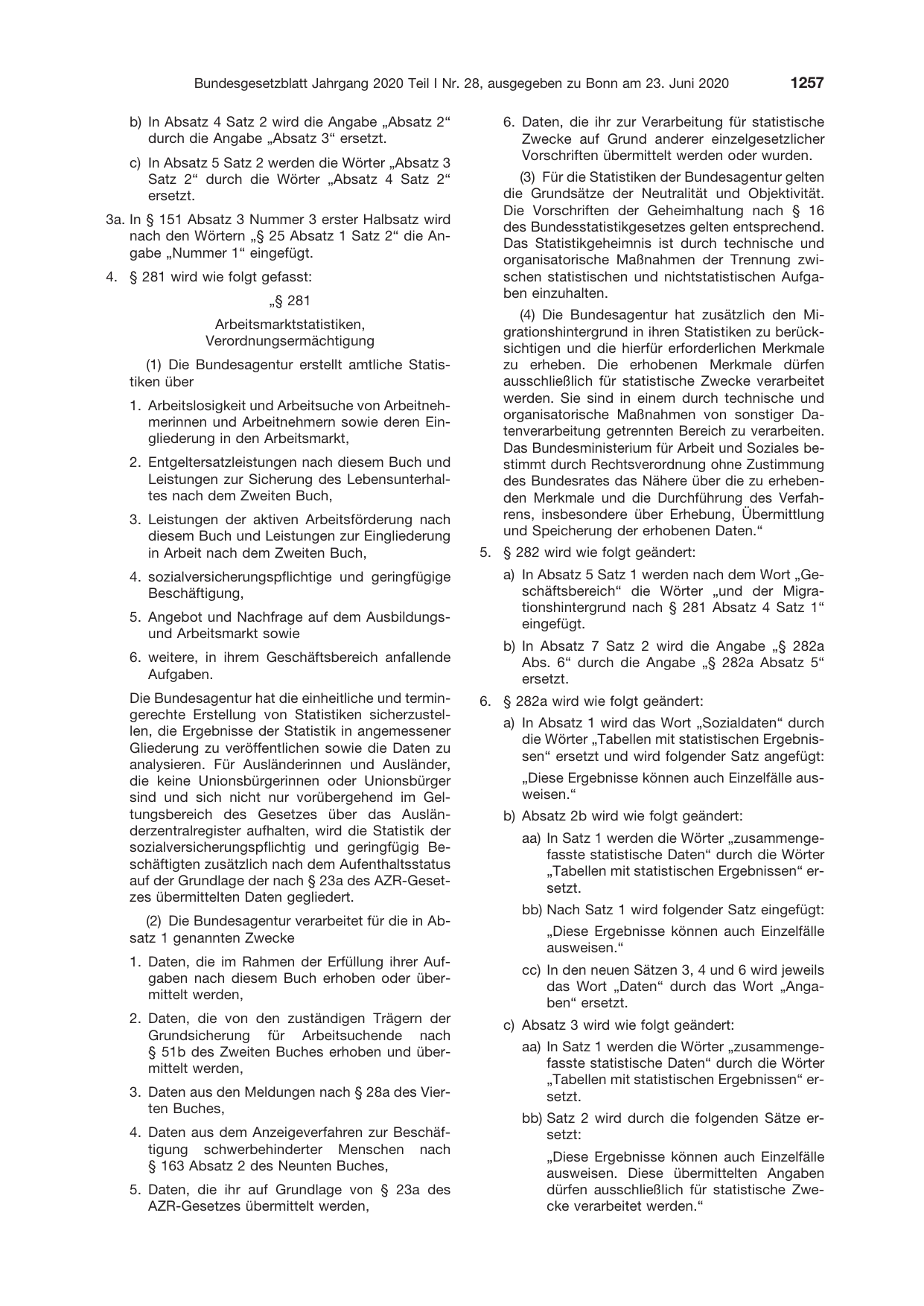 BGBl. 2020, Seite 1257 — Originalseite als Abbildung