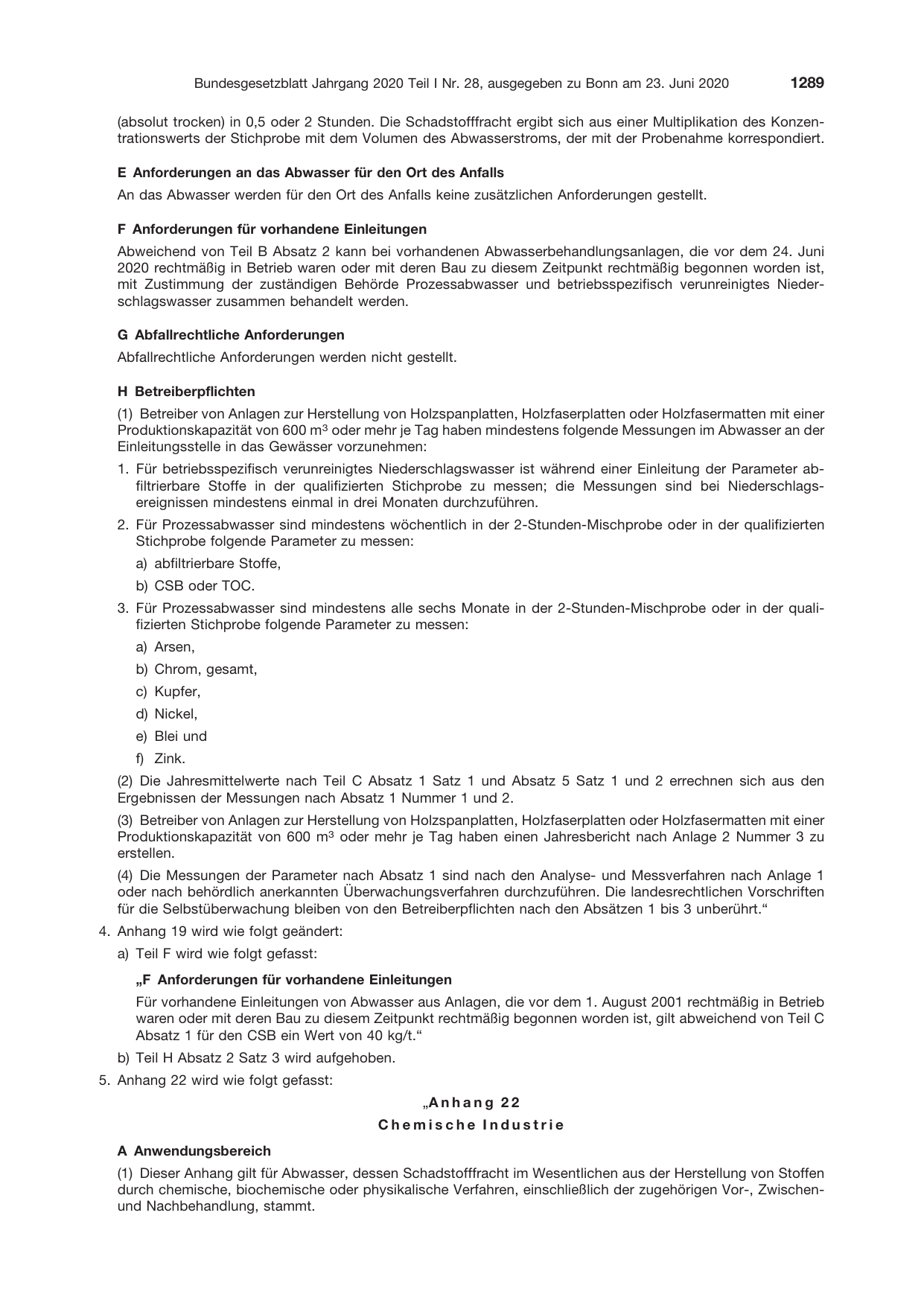 BGBl. 2020, Seite 1289 — Originalseite als Abbildung