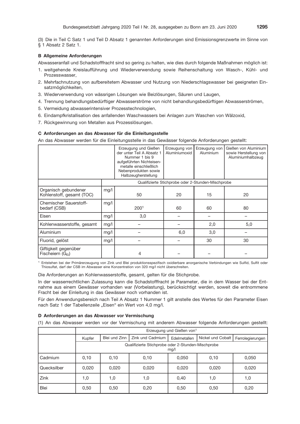BGBl. 2020, Seite 1295 — Originalseite als Abbildung
