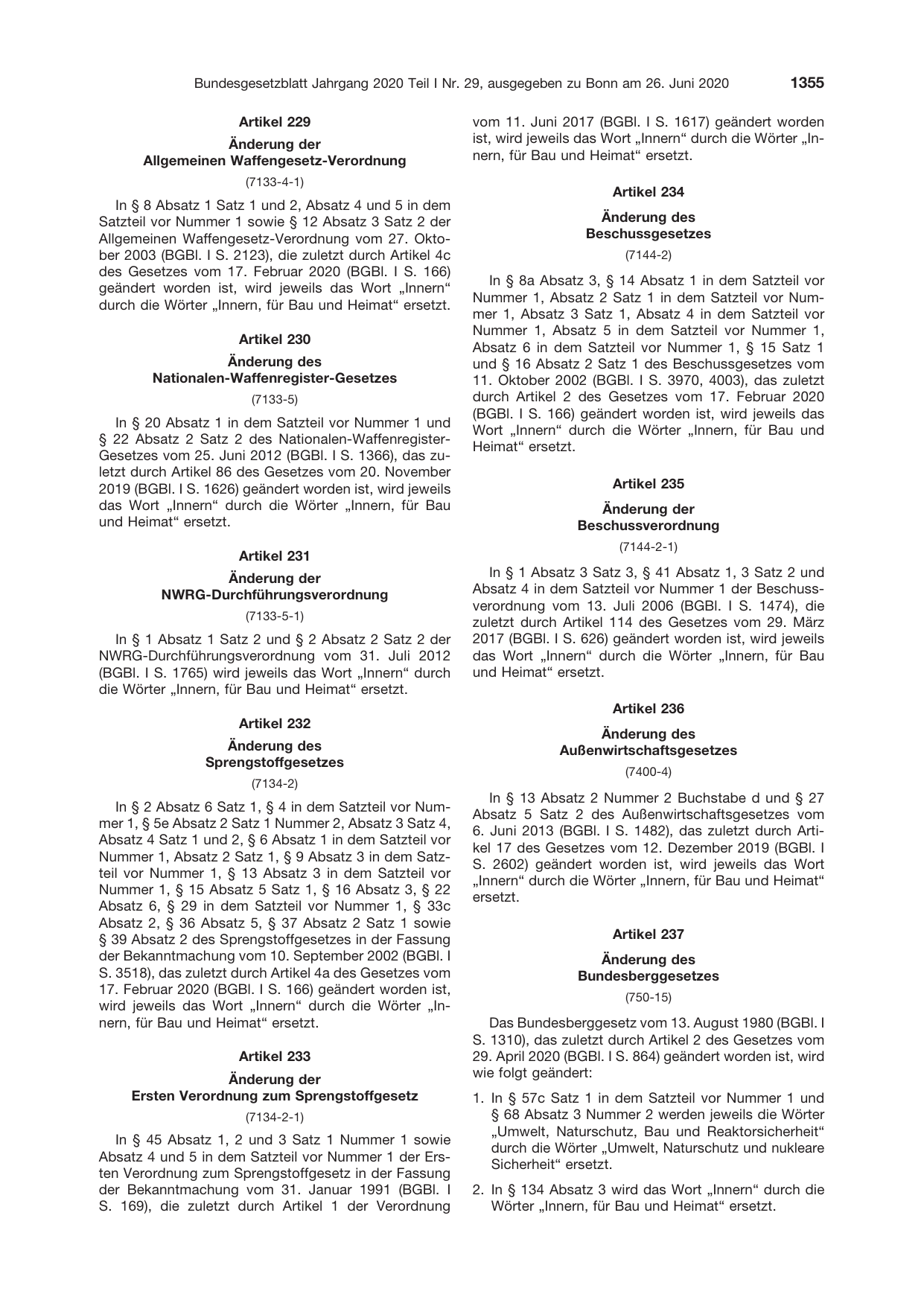 BGBl. 2020, Seite 1355 — Originalseite als Abbildung