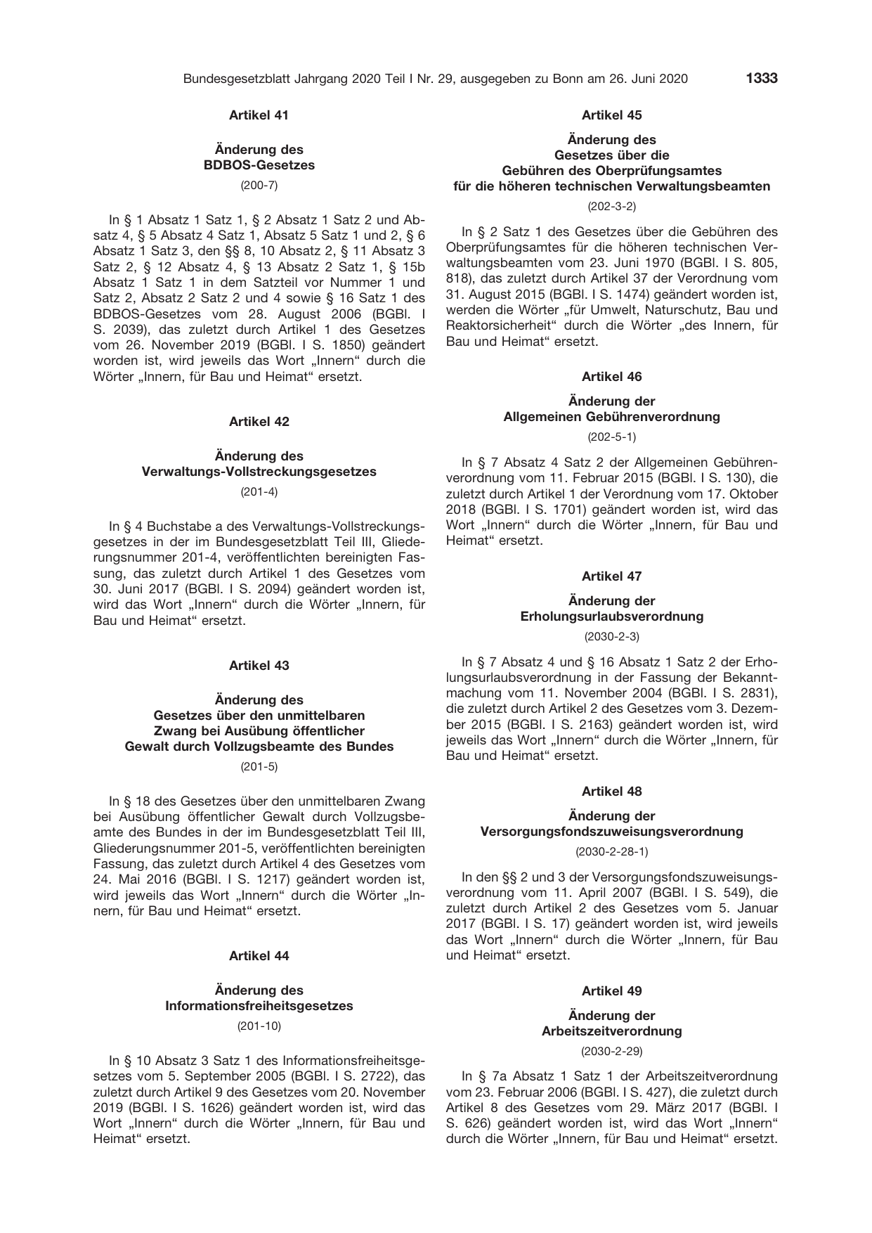 BGBl. 2020, Seite 1333 — Originalseite als Abbildung