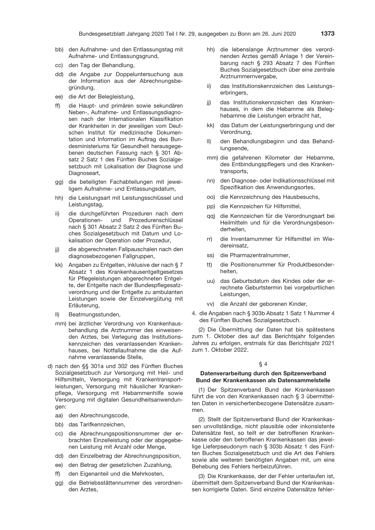 BGBl. 2020, Seite 1373 — Originalseite als Abbildung