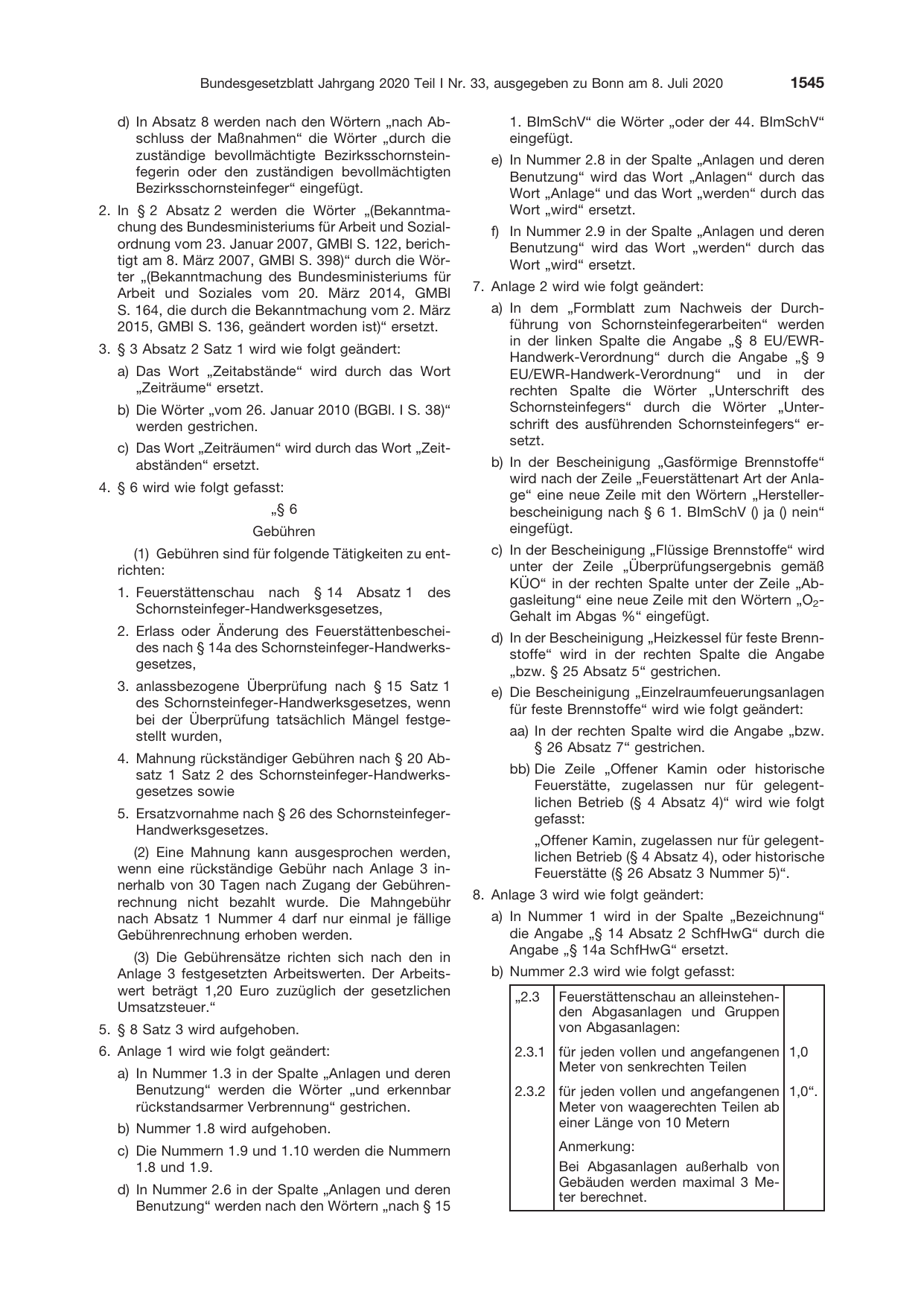 BGBl. 2020, Seite 1545 — Originalseite als Abbildung