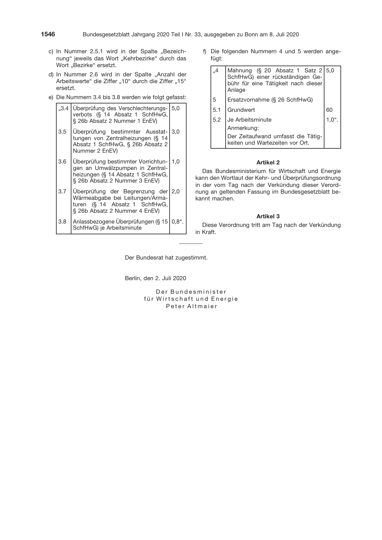 BGBl. 2020, Seite 1546 — Originalseite als Abbildung