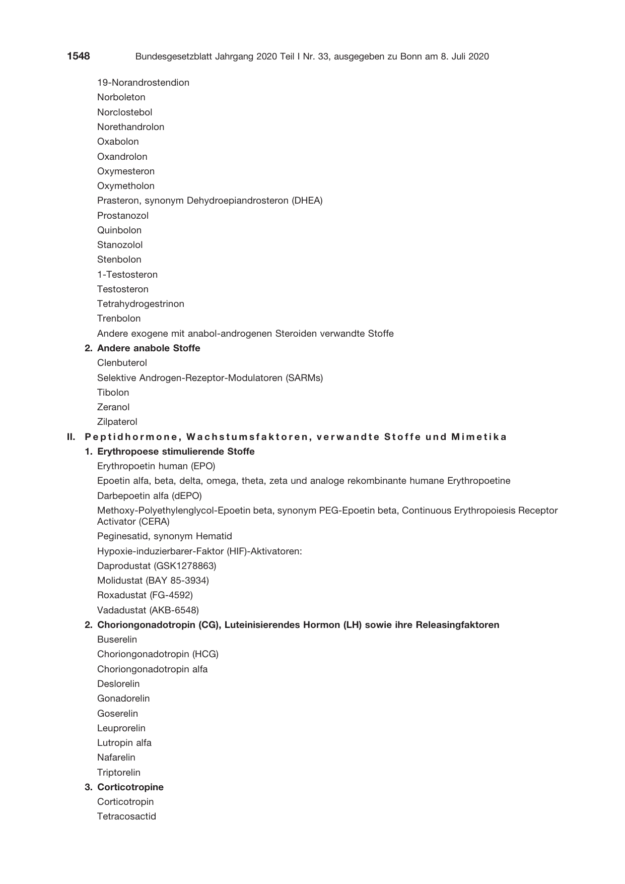 BGBl. 2020, Seite 1548 — Originalseite als Abbildung