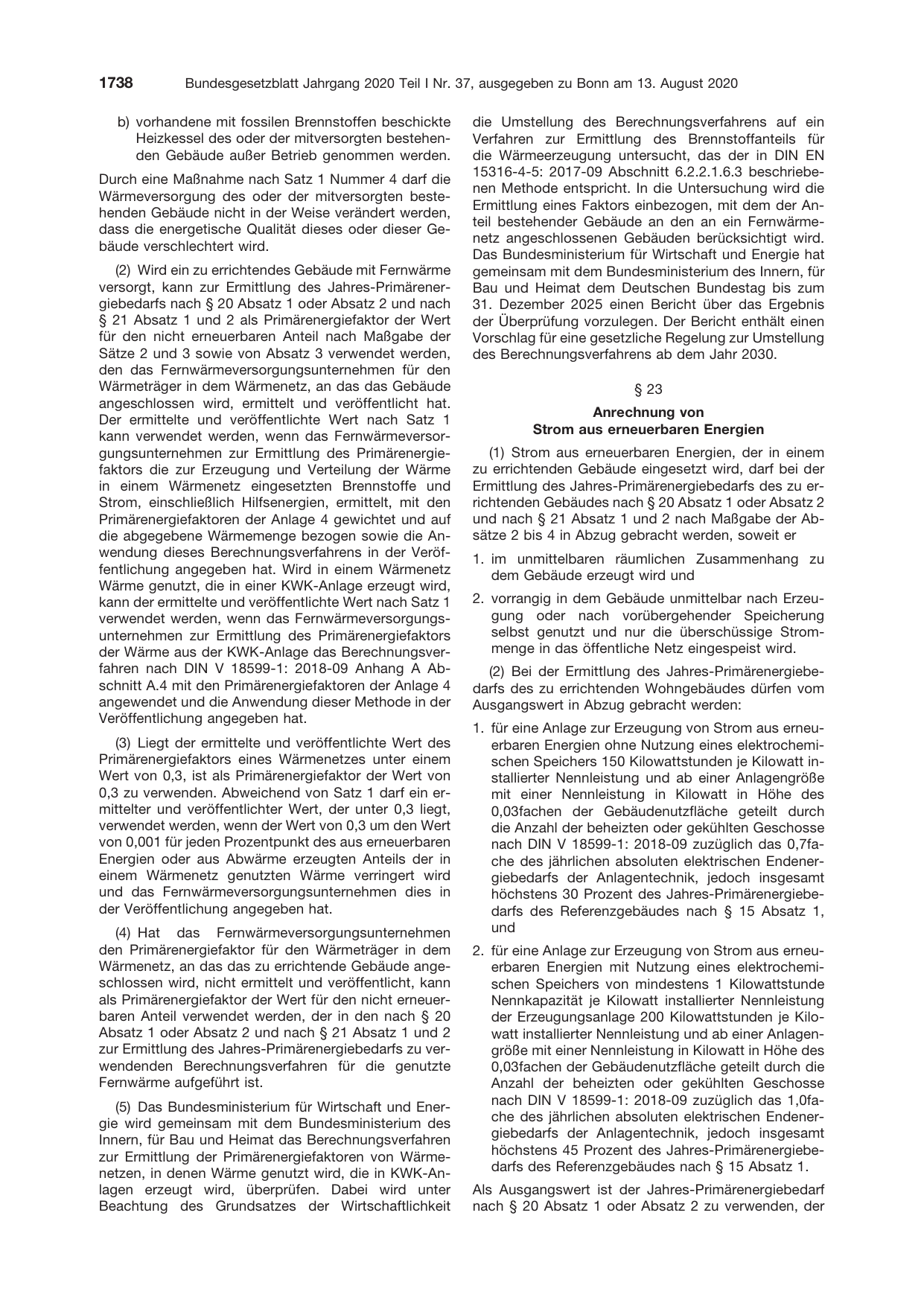 BGBl. 2020, Seite 1738 — Originalseite als Abbildung
