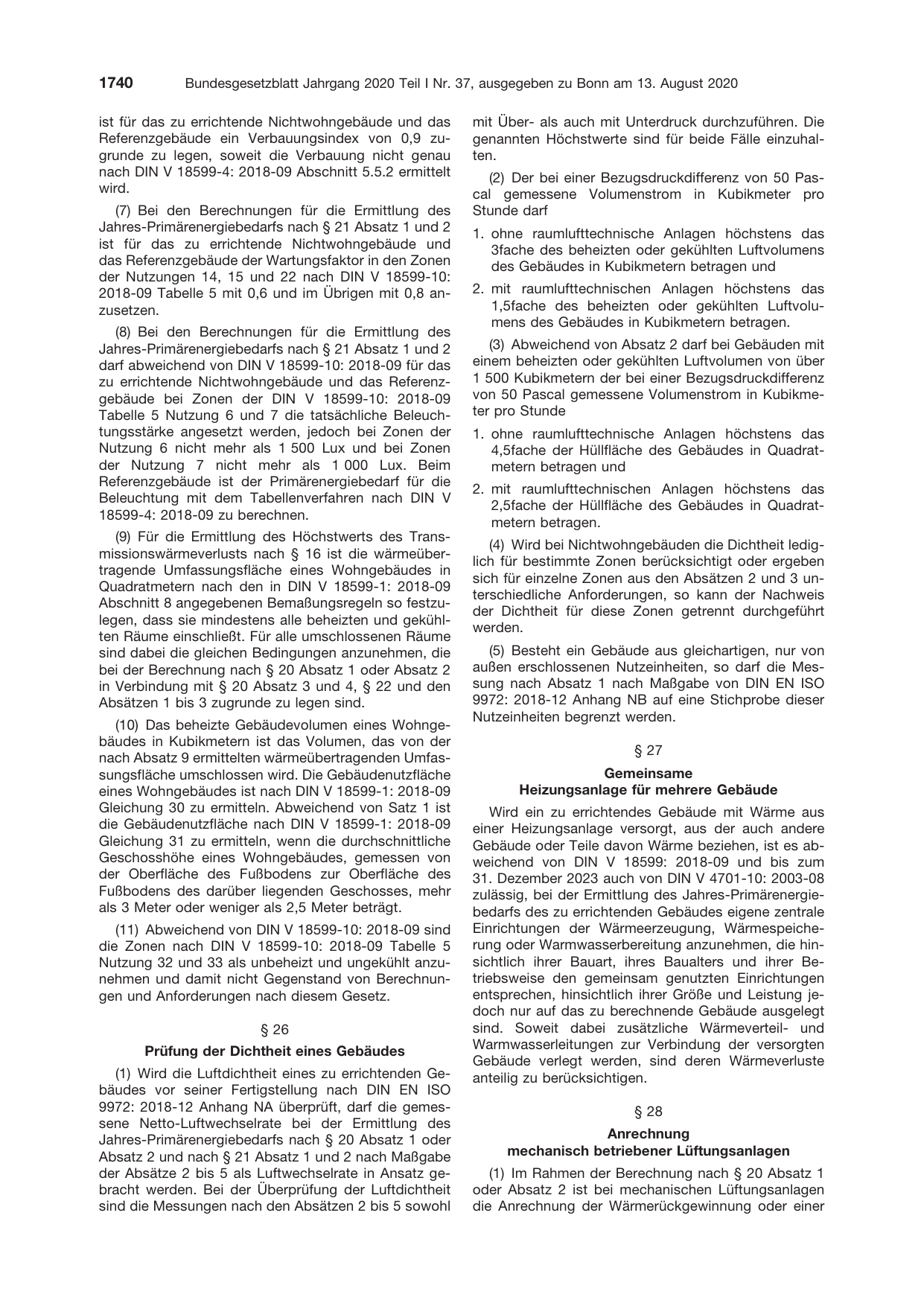 BGBl. 2020, Seite 1740 — Originalseite als Abbildung