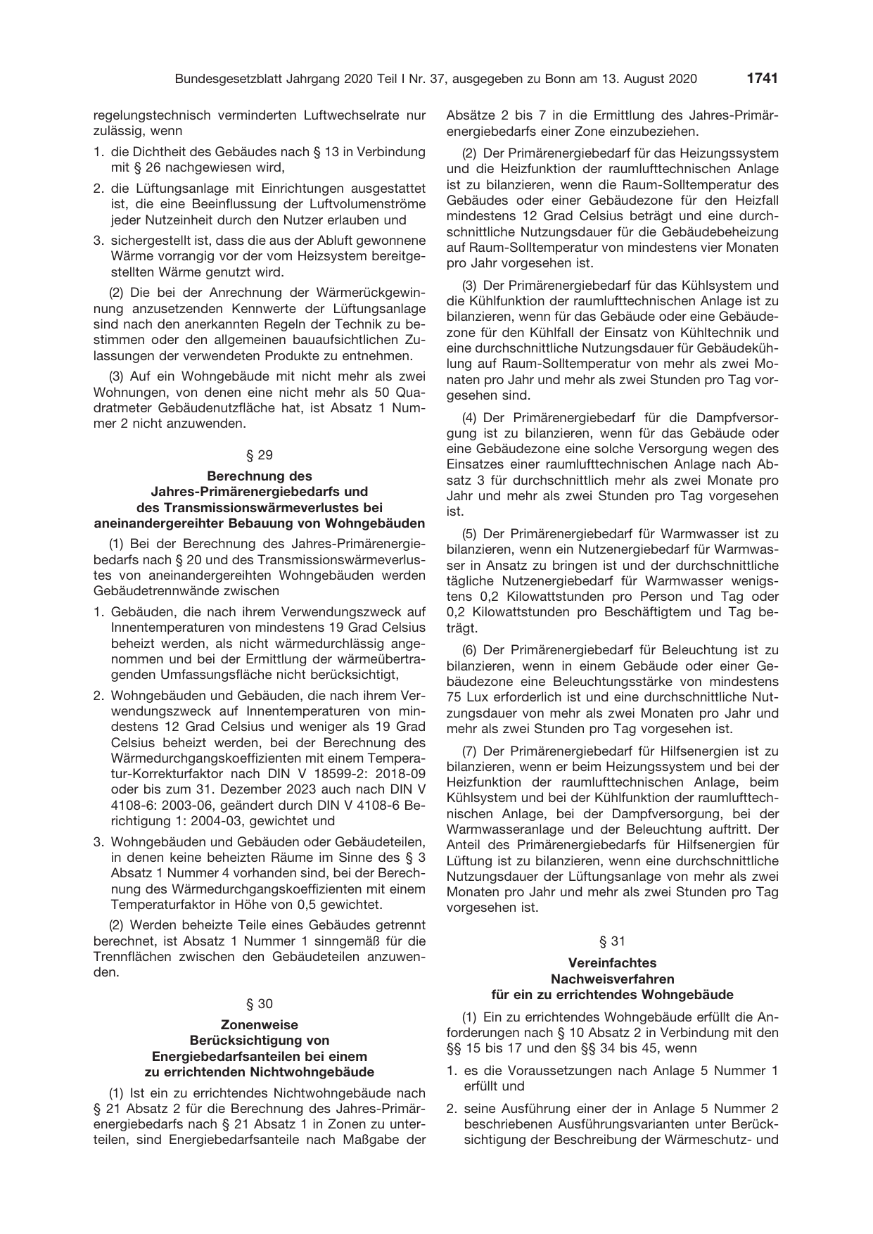 BGBl. 2020, Seite 1741 — Originalseite als Abbildung