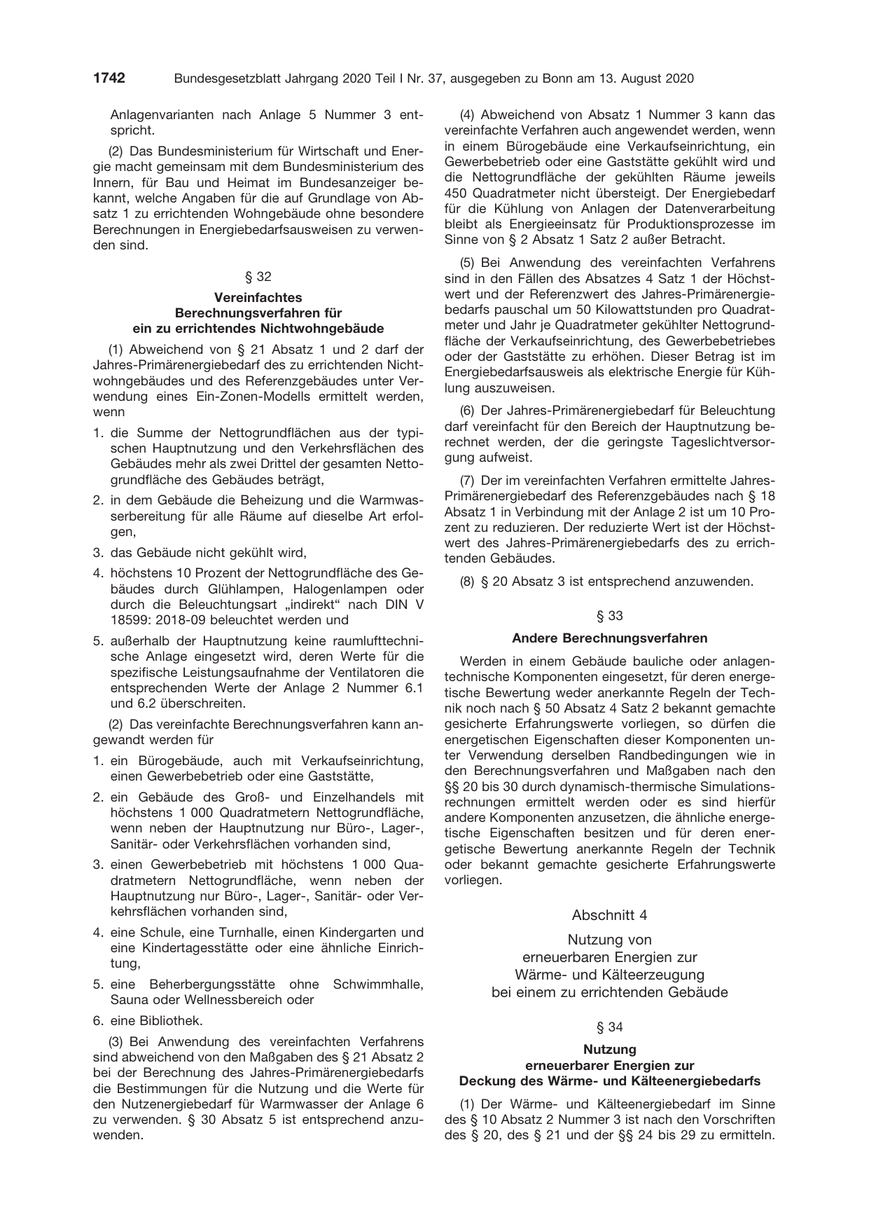 BGBl. 2020, Seite 1742 — Originalseite als Abbildung