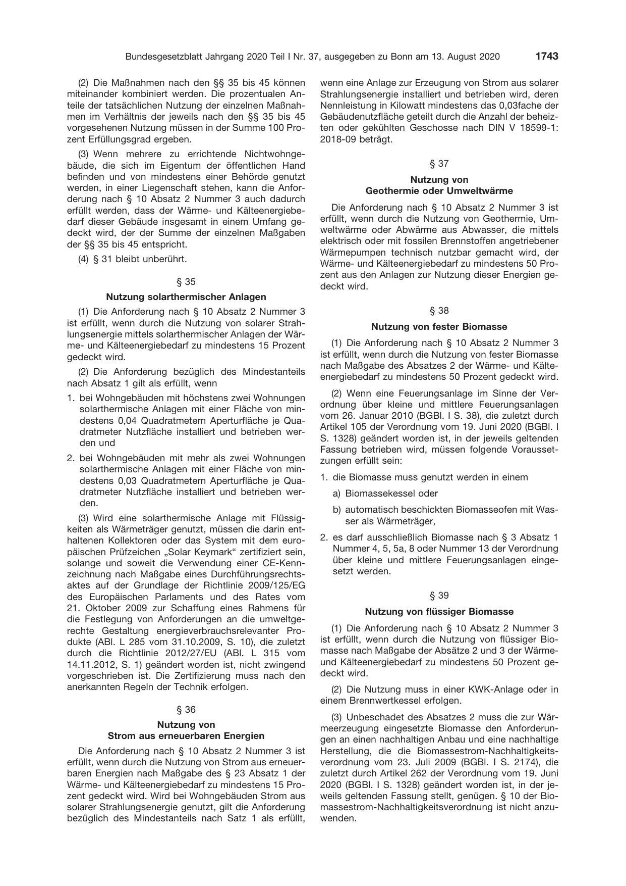 BGBl. 2020, Seite 1743 — Originalseite als Abbildung