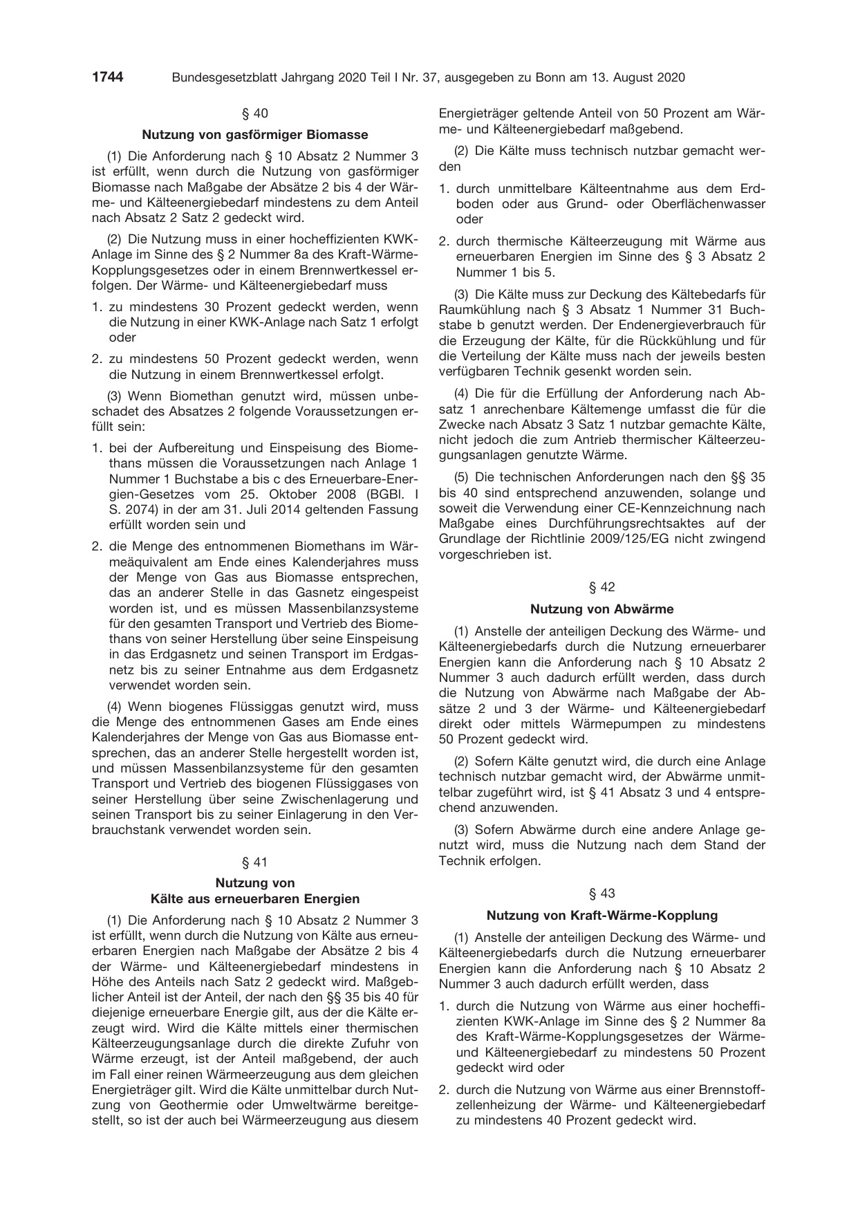 BGBl. 2020, Seite 1744 — Originalseite als Abbildung