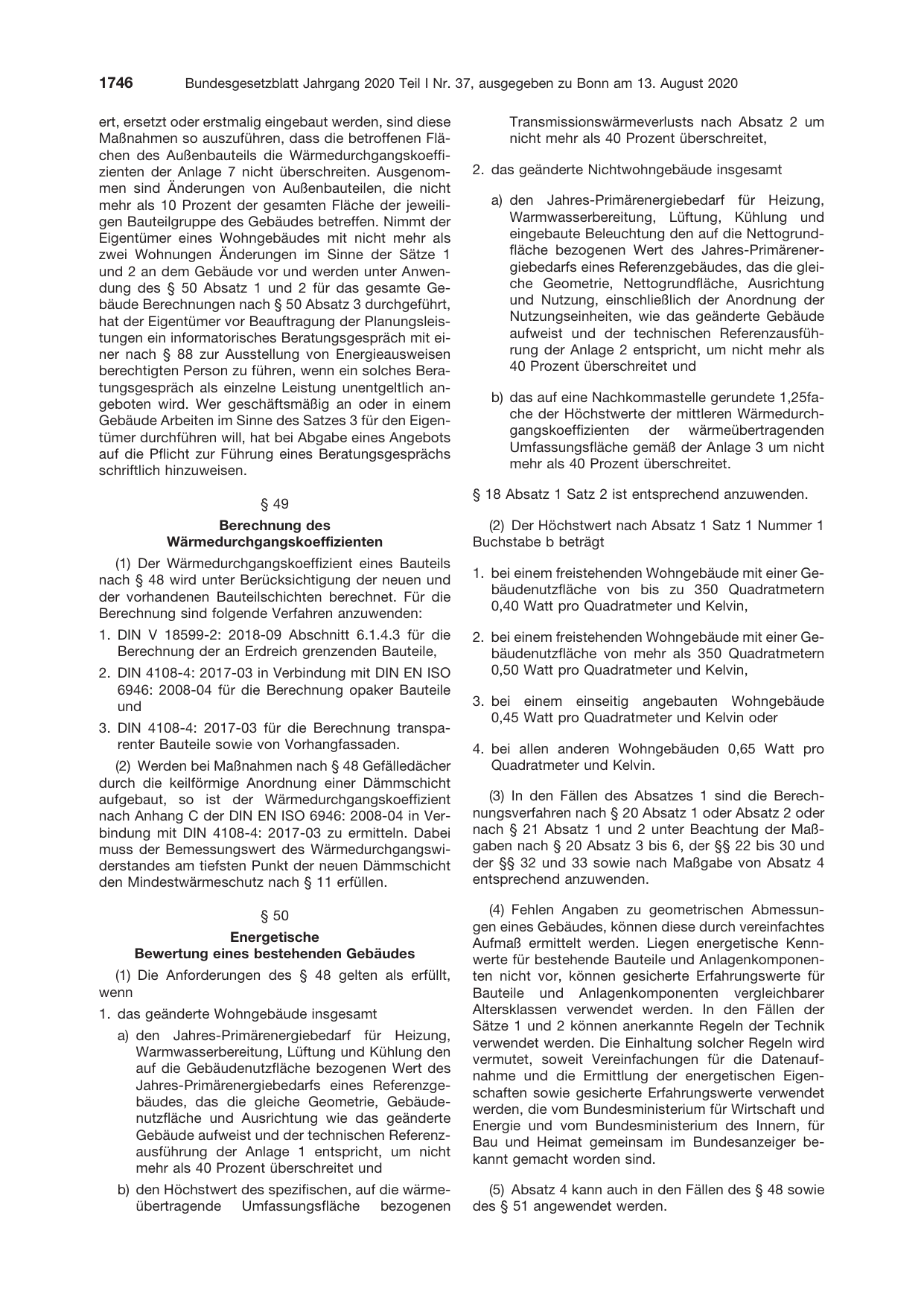 BGBl. 2020, Seite 1746 — Originalseite als Abbildung