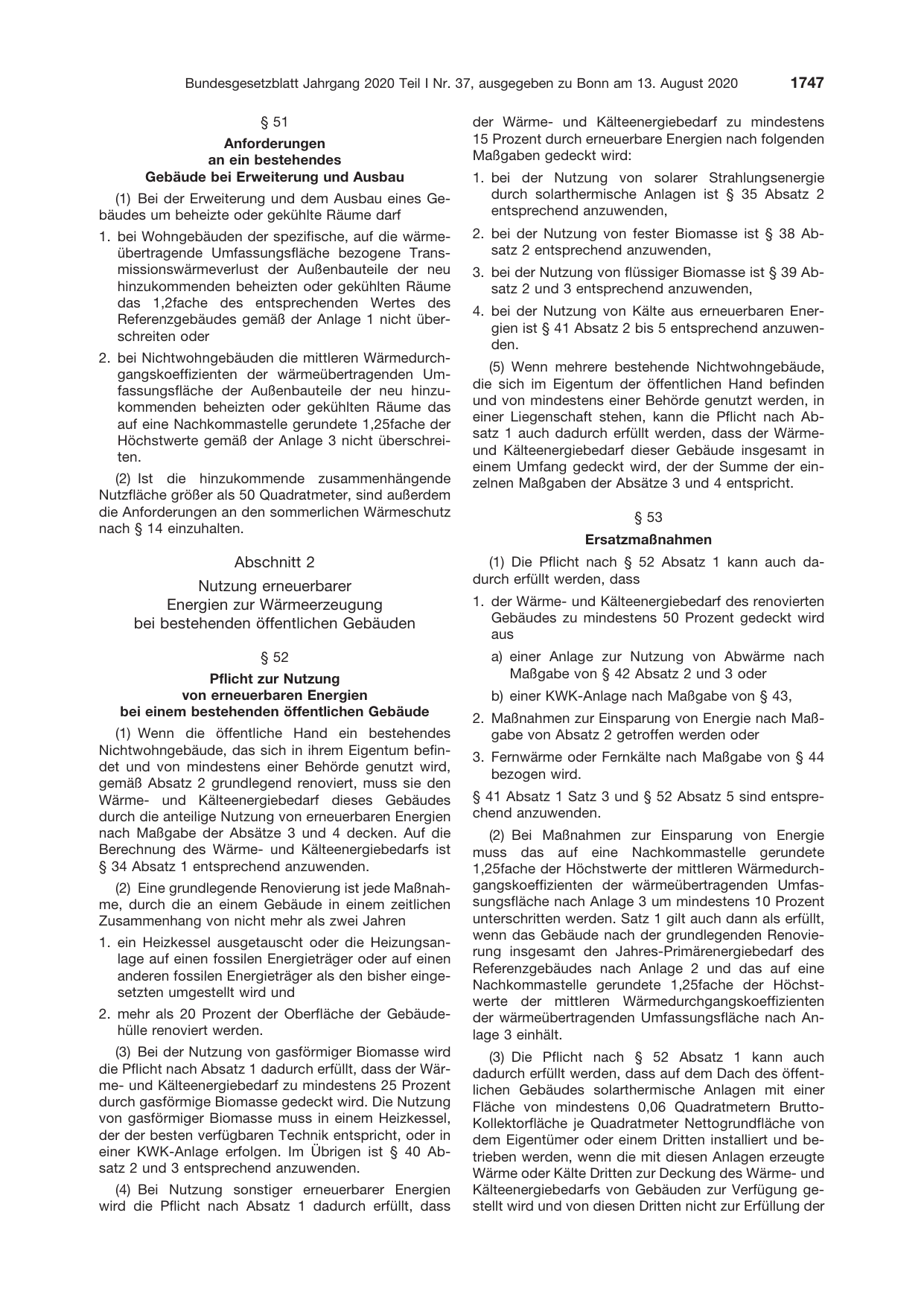 BGBl. 2020, Seite 1747 — Originalseite als Abbildung