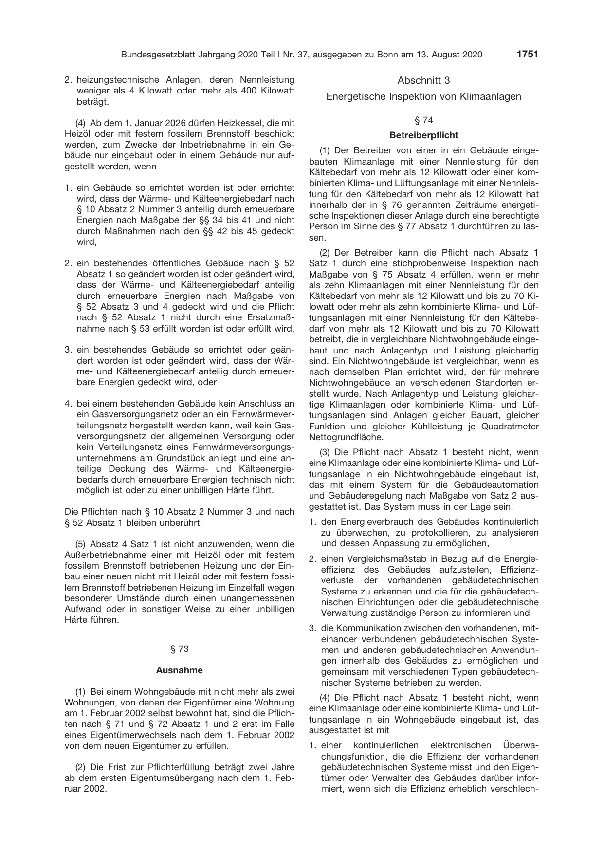 BGBl. 2020, Seite 1751 — Originalseite als Abbildung