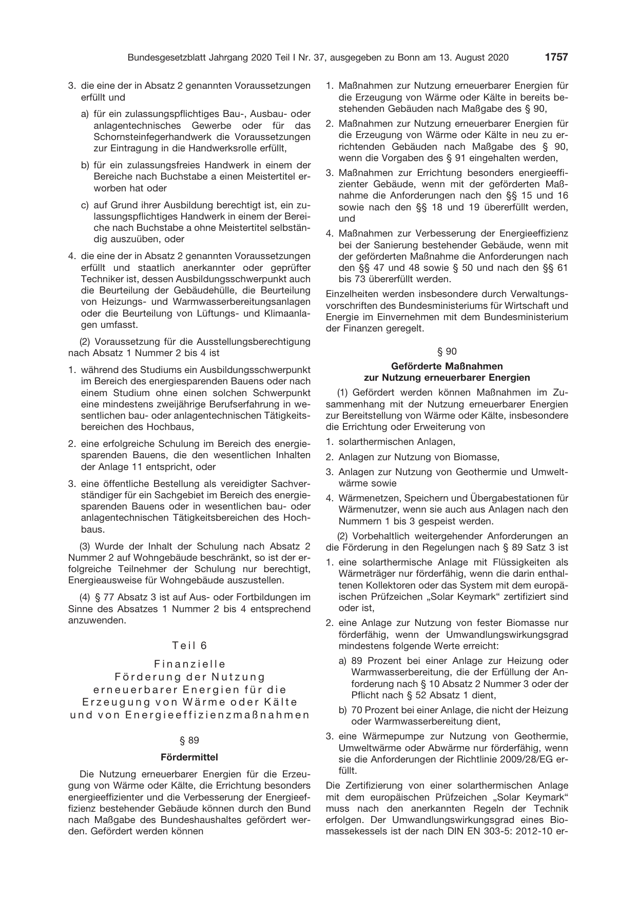 BGBl. 2020, Seite 1757 — Originalseite als Abbildung