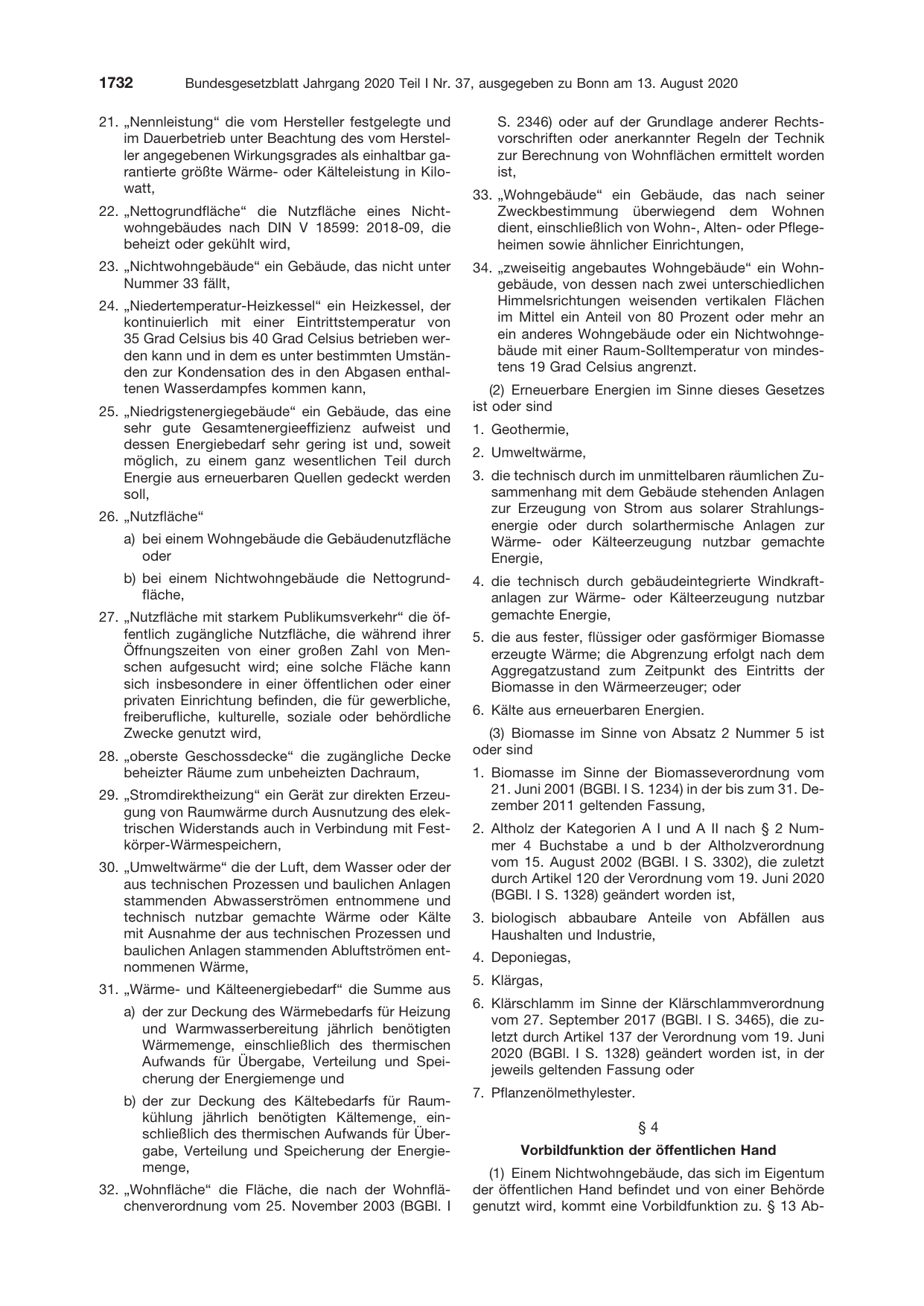 BGBl. 2020, Seite 1732 — Originalseite als Abbildung