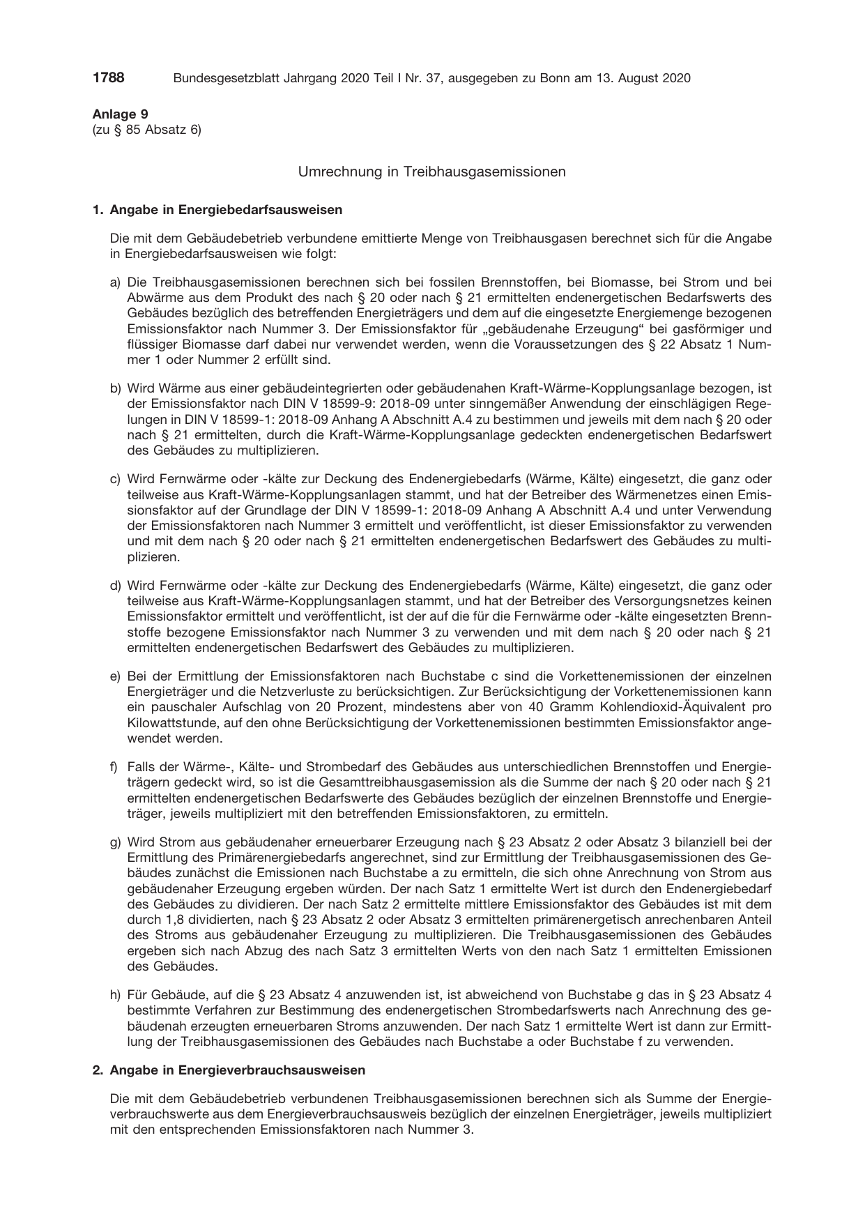 BGBl. 2020, Seite 1788 — Originalseite als Abbildung